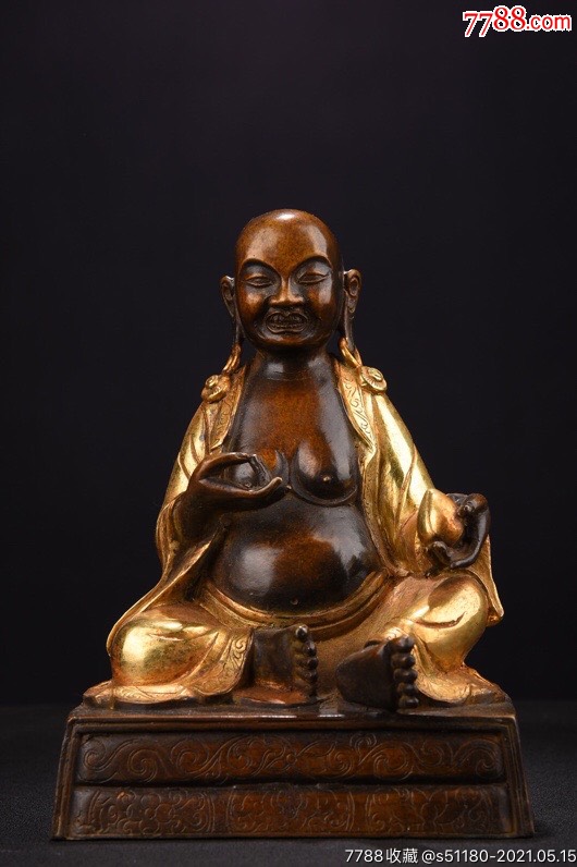 纯铜鎏金师子比丘尊者造像_价格1500元_第1张_7788