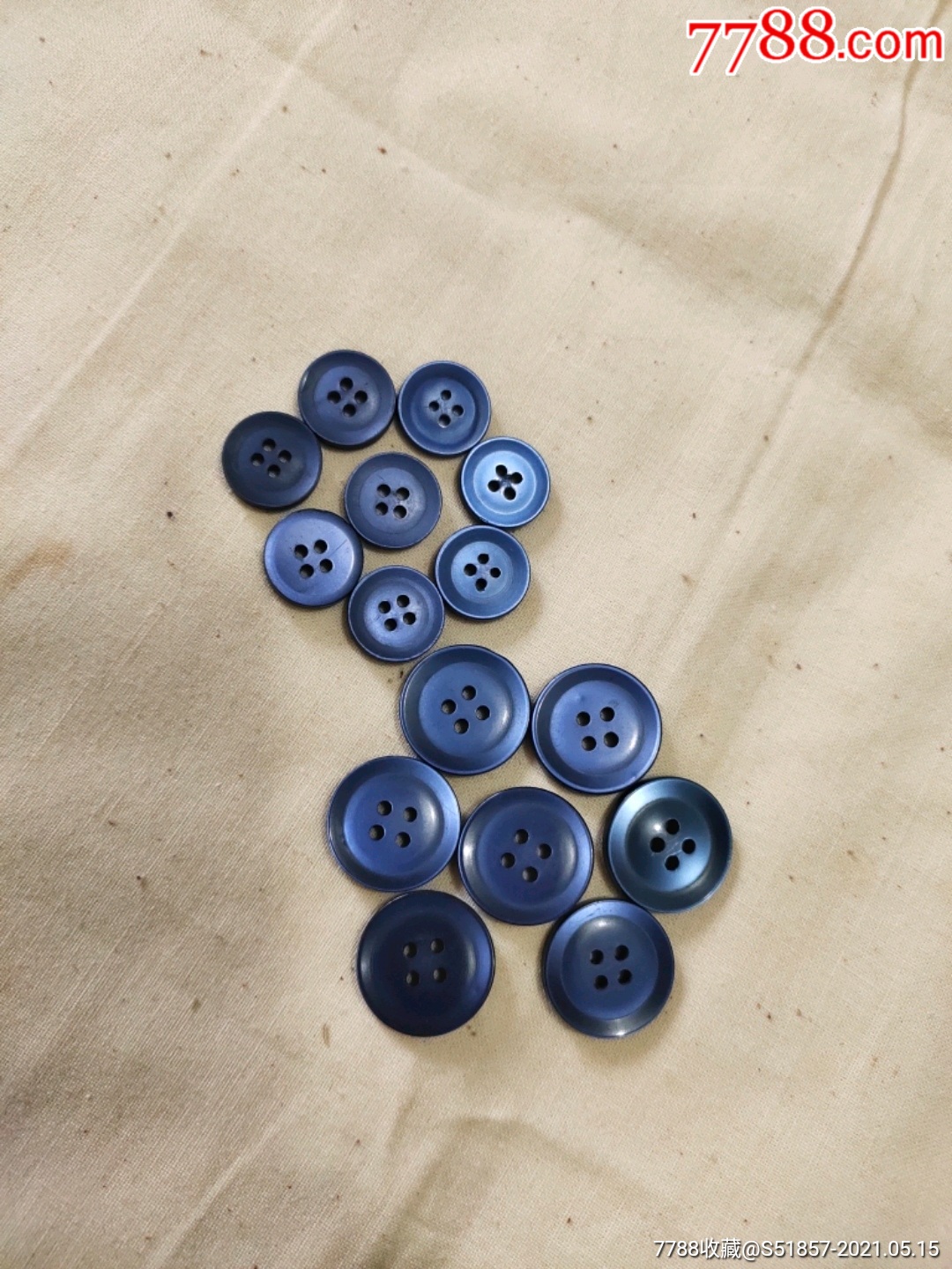 中山装扣蓝色一套