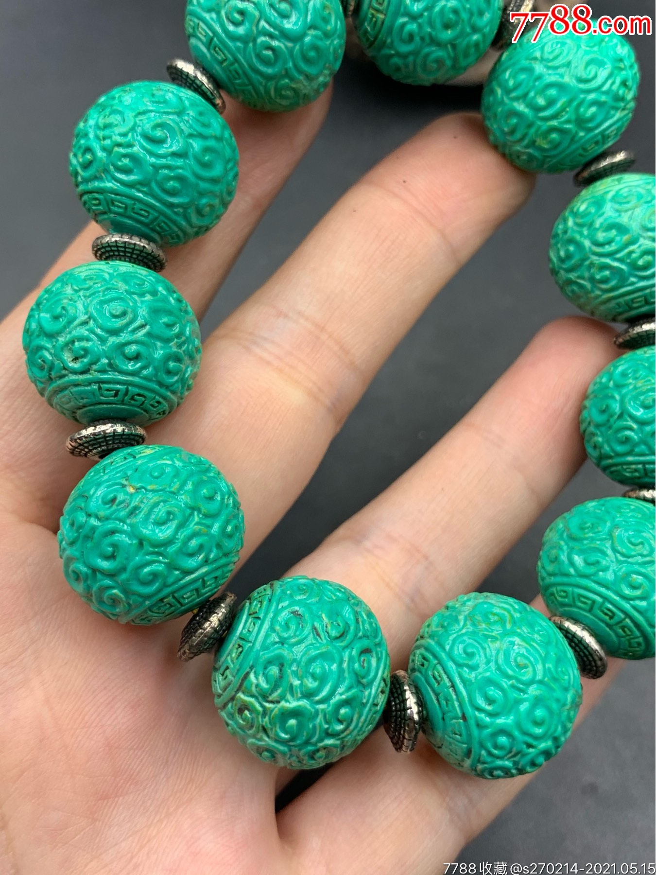 藏区收来的回纹珠手串