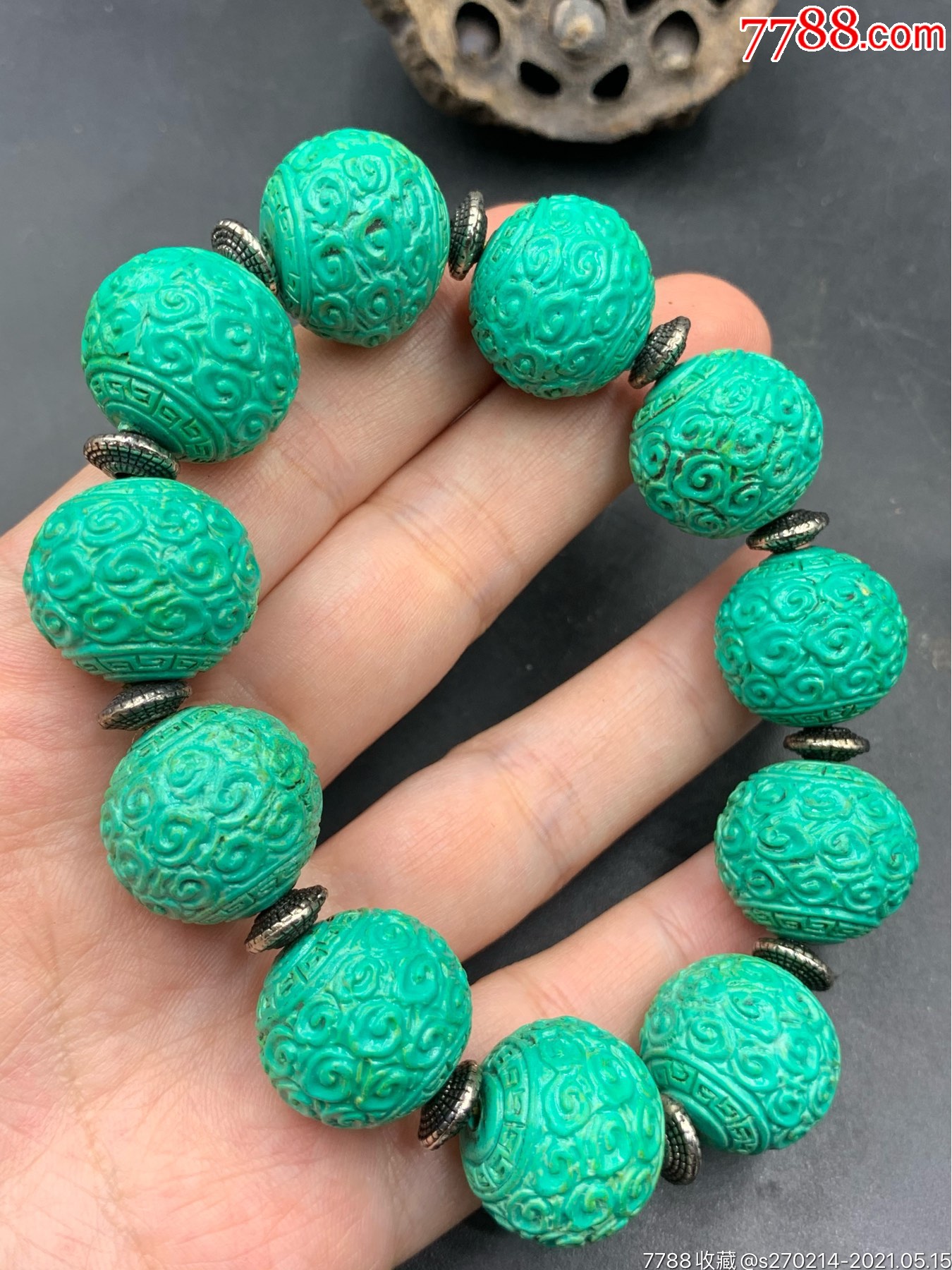 藏区收来的回纹珠手串