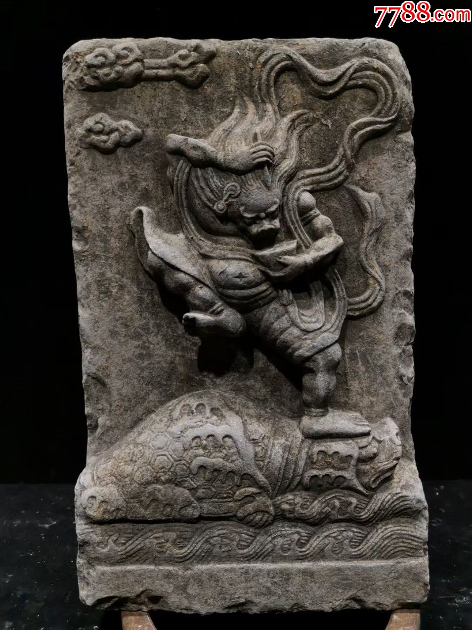 魁星点斗独占鳌头石板像