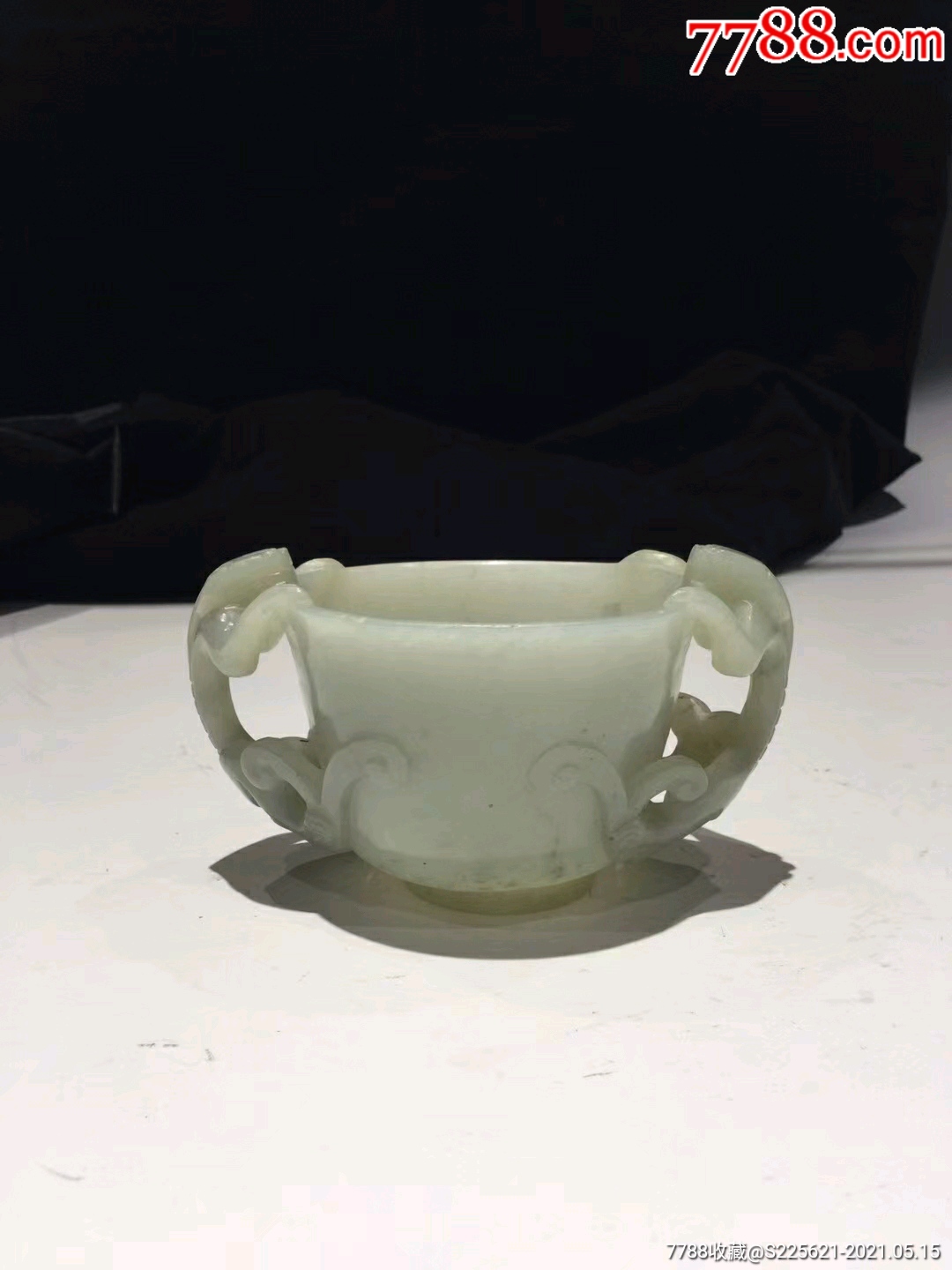 民国和田玉籽料雕刻螭龙杯_价格13000元_第1张_7788商城__七七八八