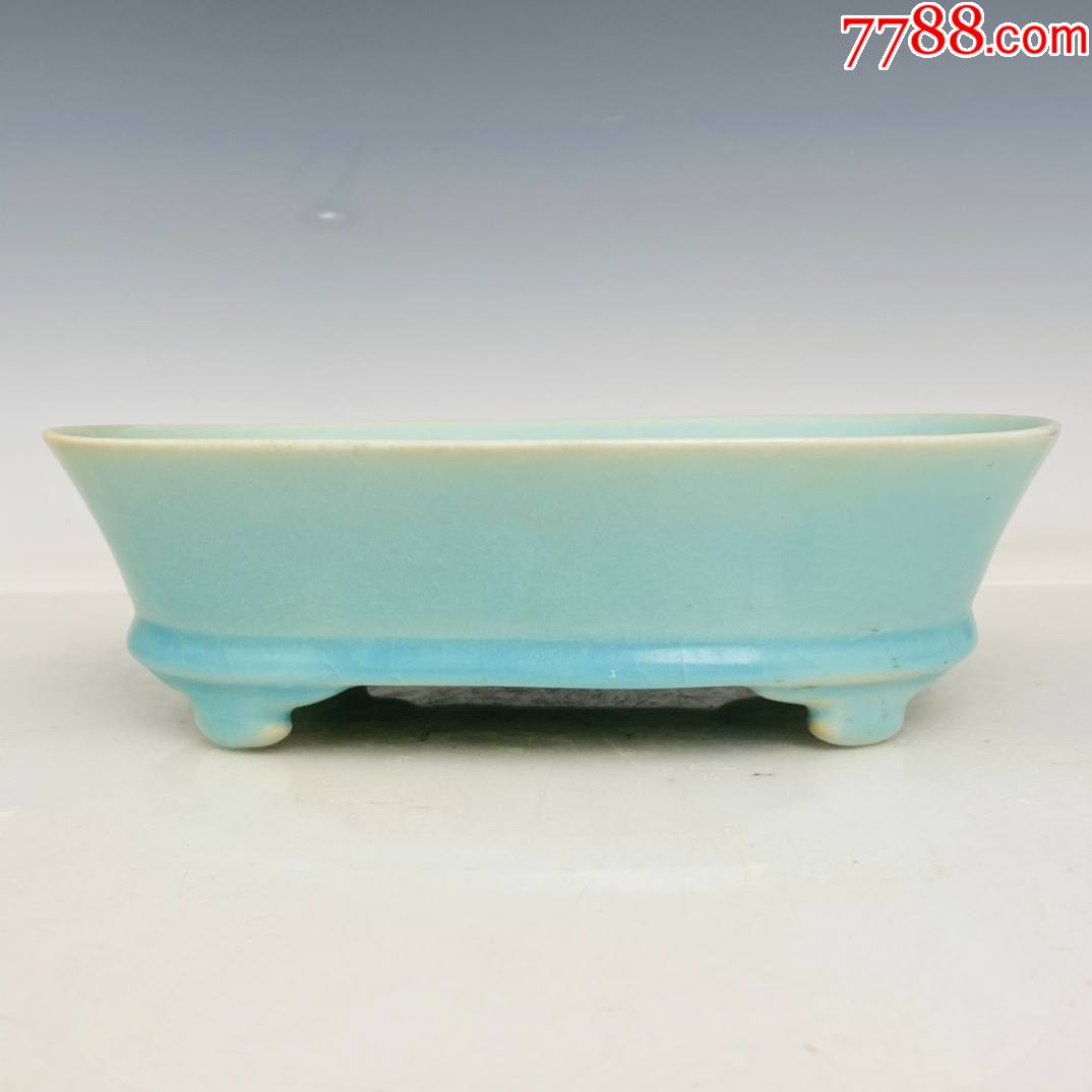 回流汝瓷水仙盆,高7厘米,直径23.5厘米(工艺品)_第1张_7788陶瓷