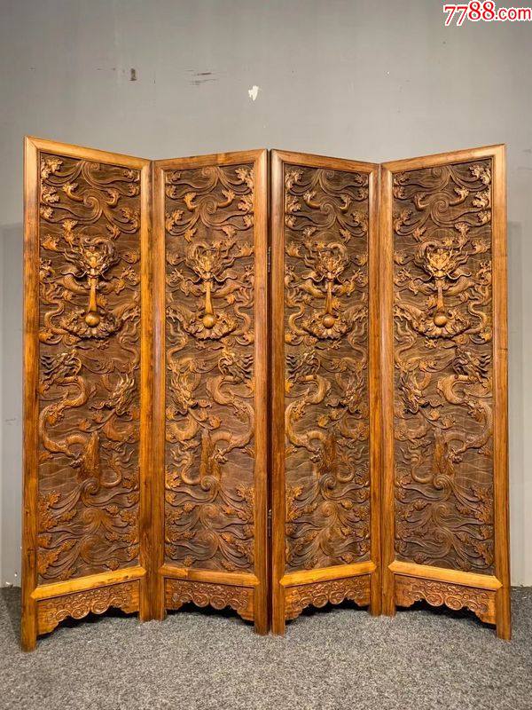 古董木艺老家具清代黄花梨屏风老木器明清家具