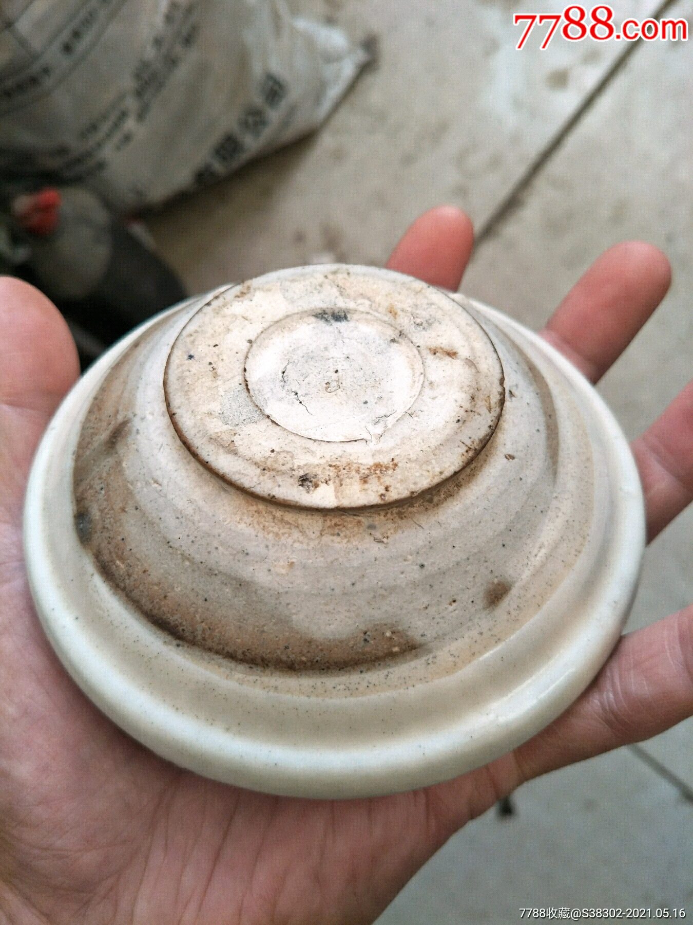 晚唐五代邢窑玉璧底唇口碗临清运河古玩店万枚瓷片标本馆_单色白瓷