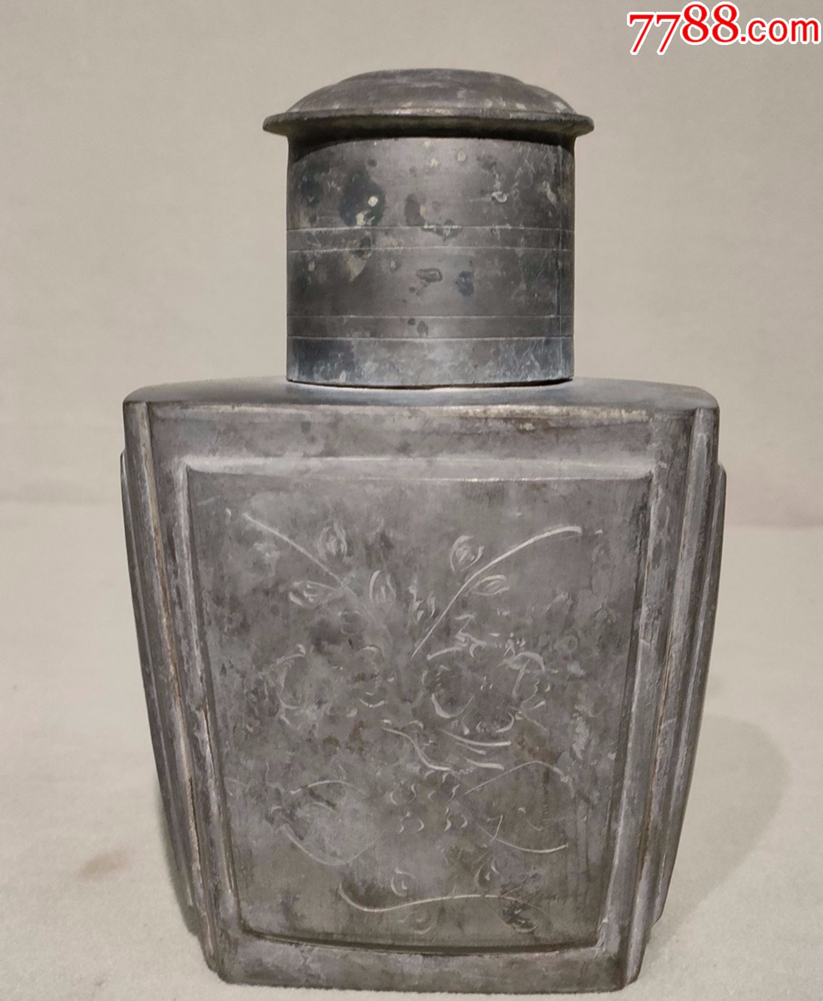 清代锡茶叶罐品完好-锡壶/锡器-7788锡器收藏