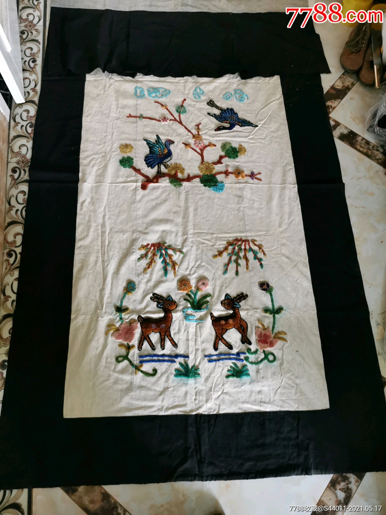 老绣手绣老粗布门帘