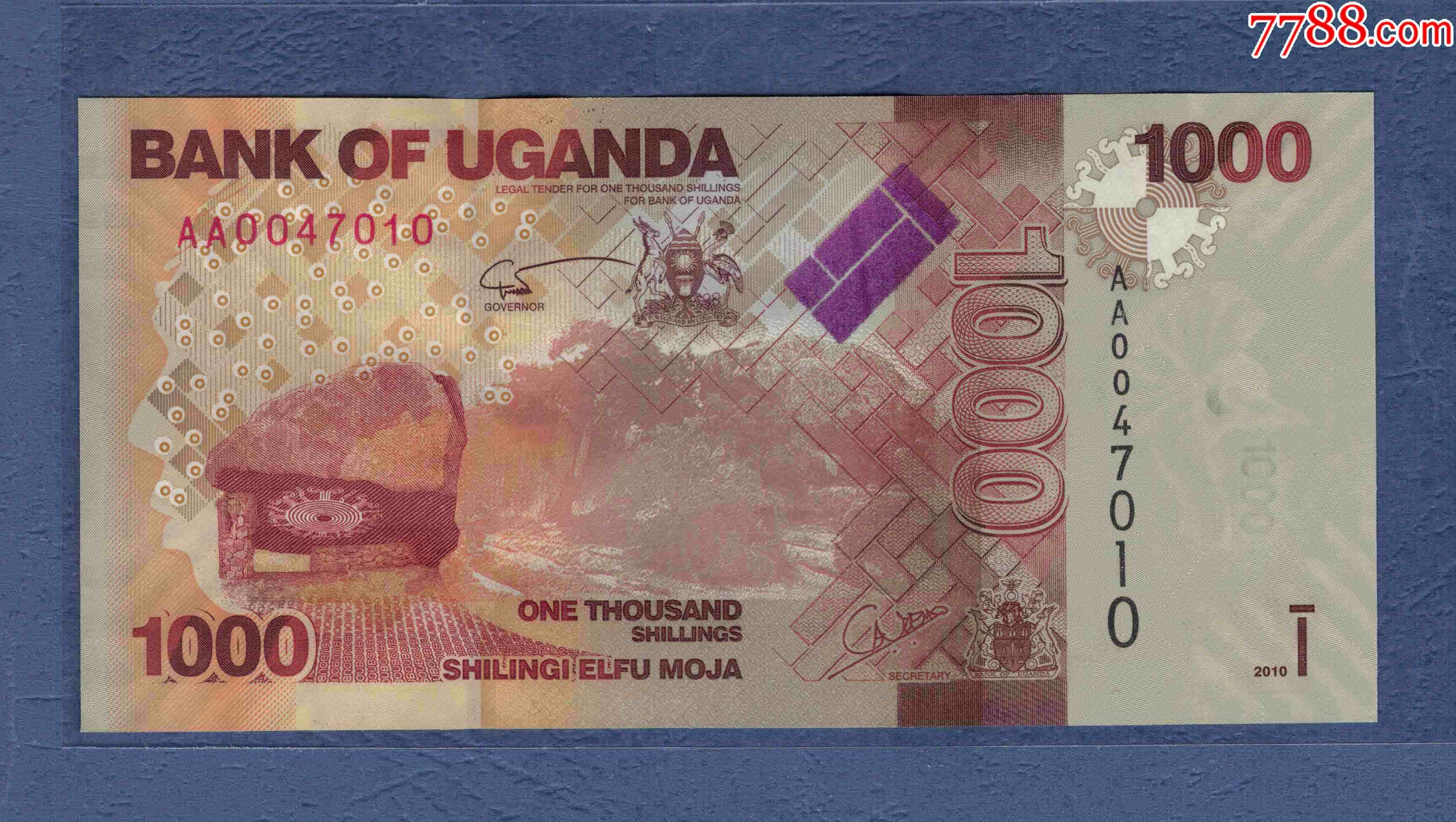 乌干达2010年1000先令aa冠实物图un