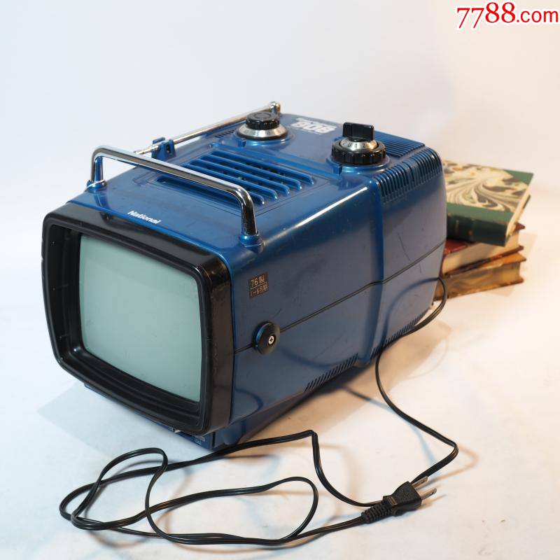 怀旧稀有古董老式松下76年制微型迷你袖珍便携黑白电视机可用摆件