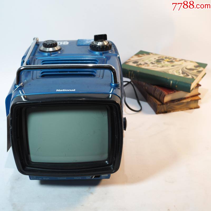 怀旧稀有古董老式松下76年制微型迷你袖珍便携黑白电视机可用摆件