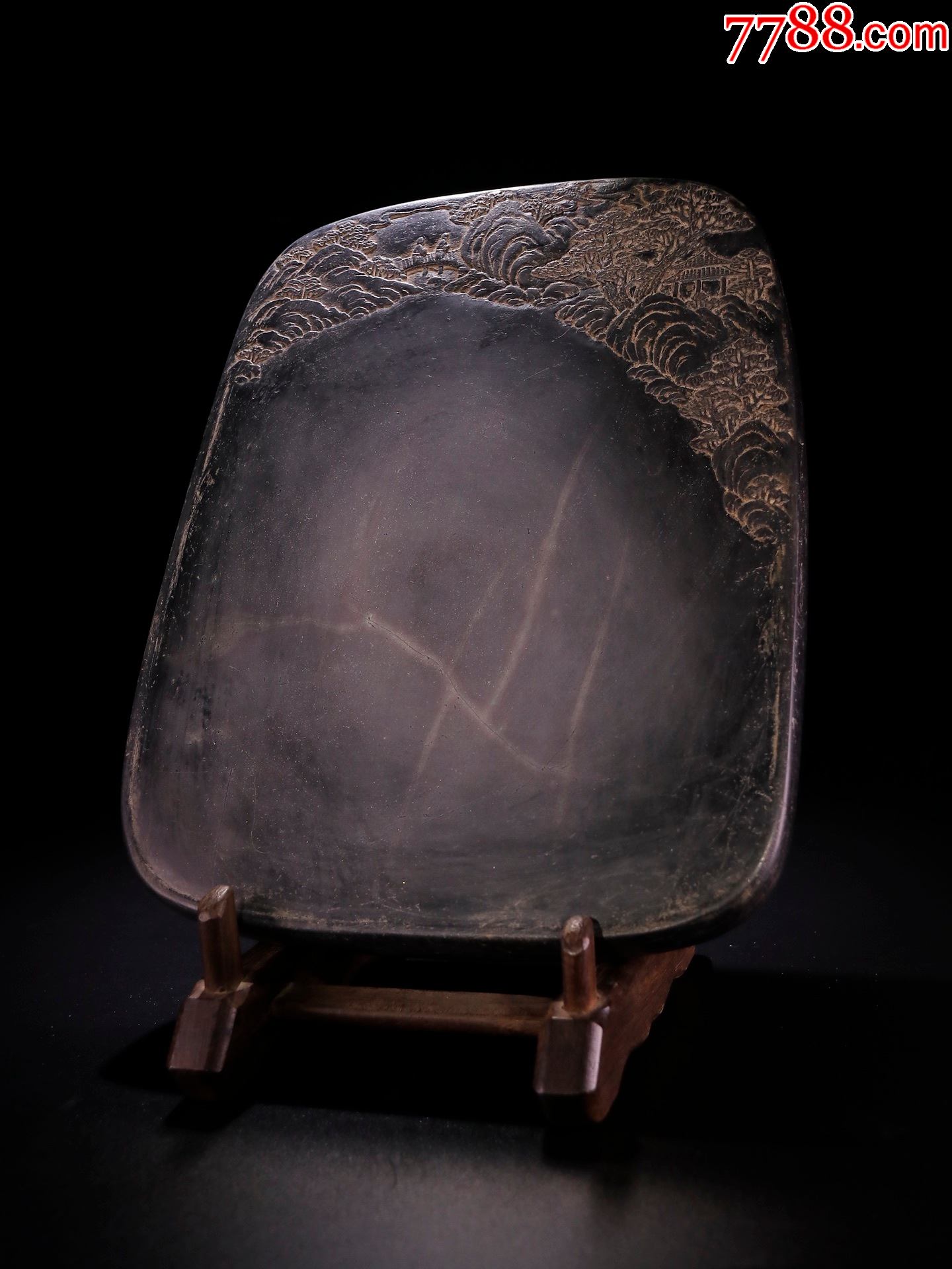 老坑端砚山水意境文房砚台