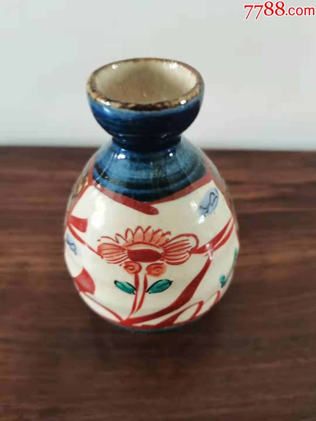 日本淘回九谷名家烧制酒壶小瓷瓶九谷烧小瓷器