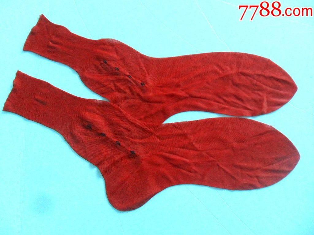 大红色提花锦纶丝袜