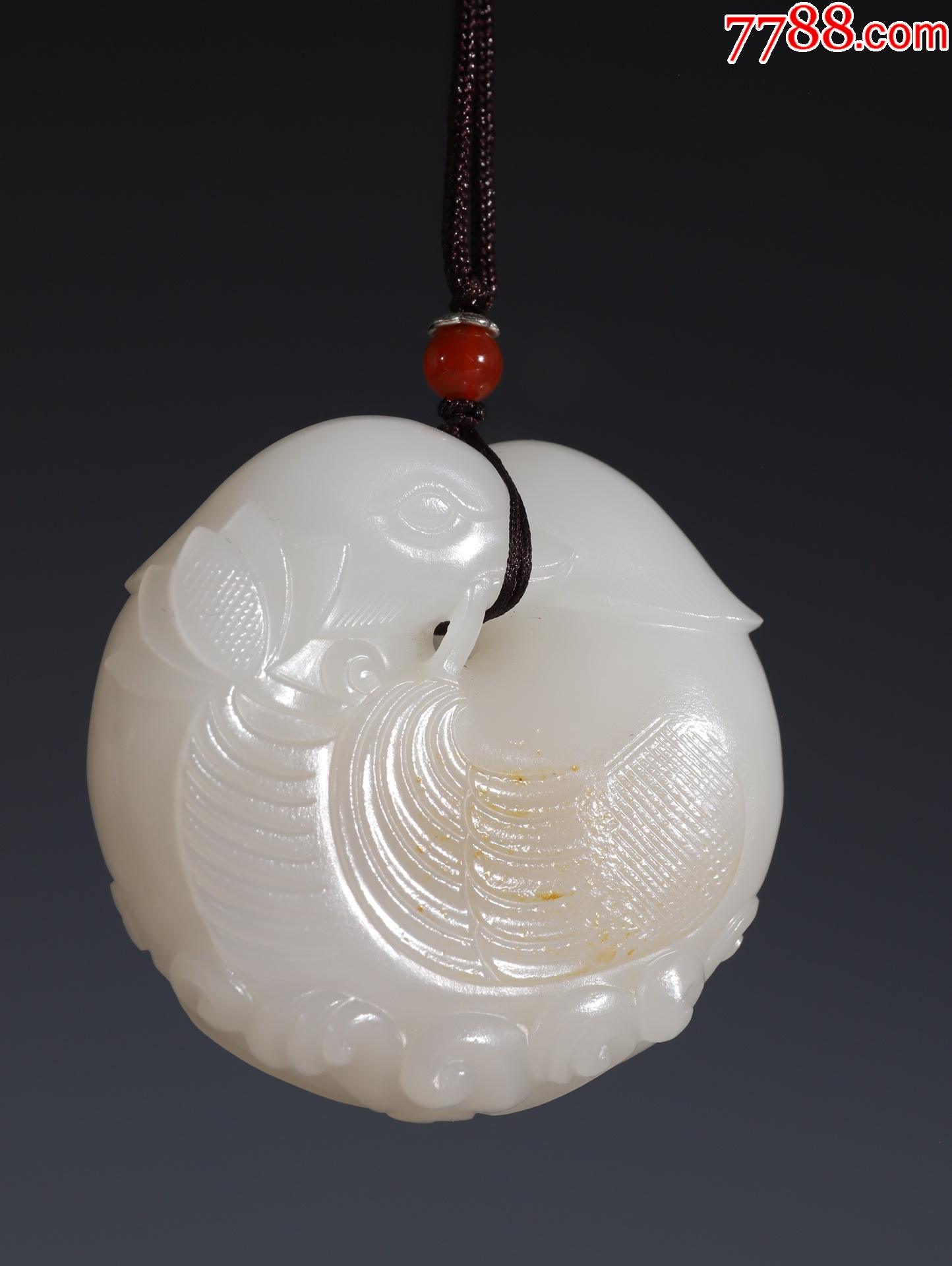 和田玉籽料明清鸳鸯戏水手玩件