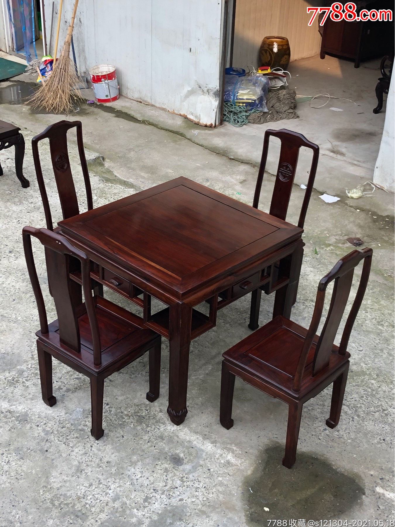 茶桌五件套大红酸枝木老家具红木家具-价格:25000元-se80257652-其他