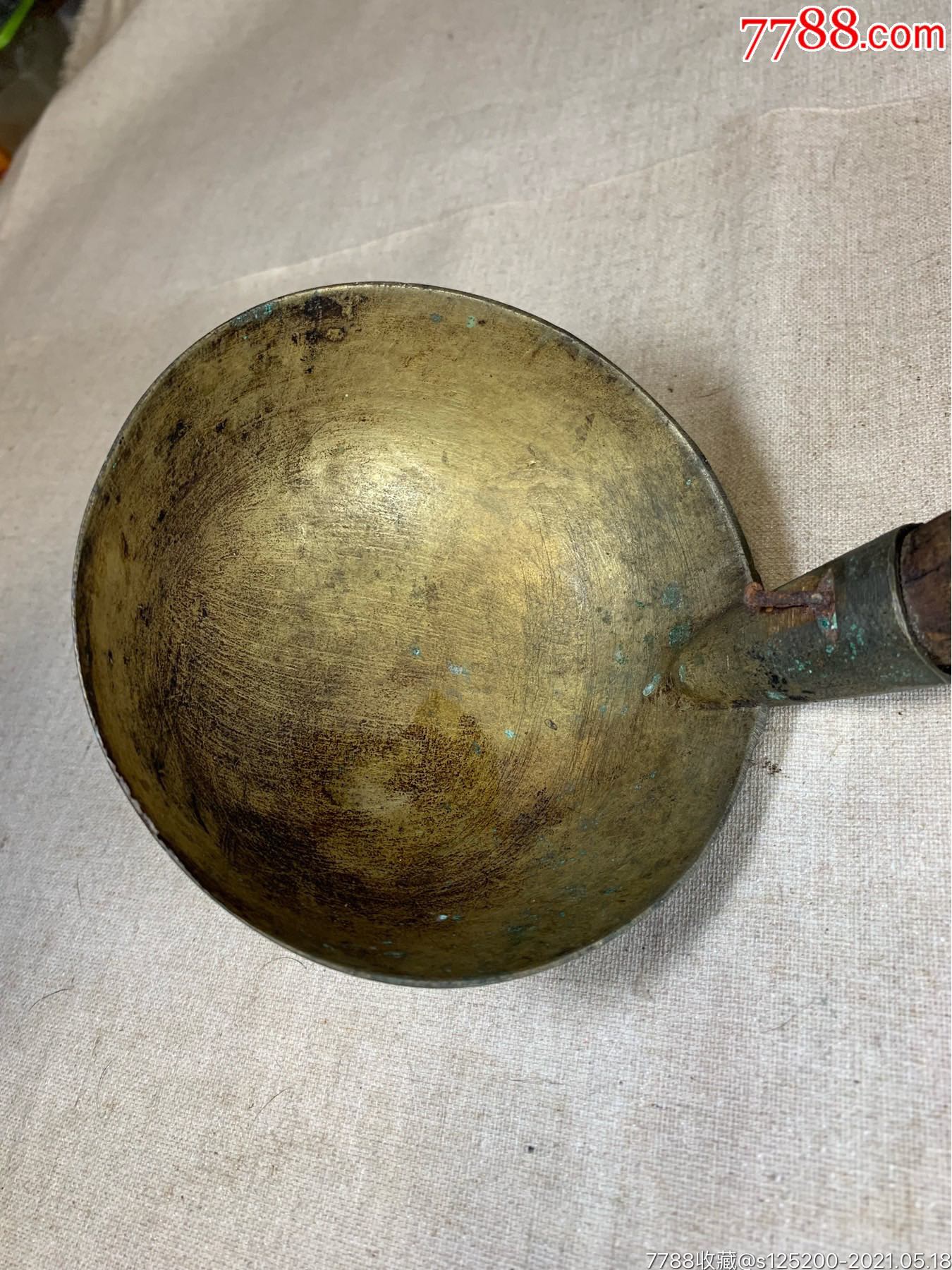 古董古玩收藏杂项清代铜瓢铜水瓢铜水勺铜器皿铜勺子