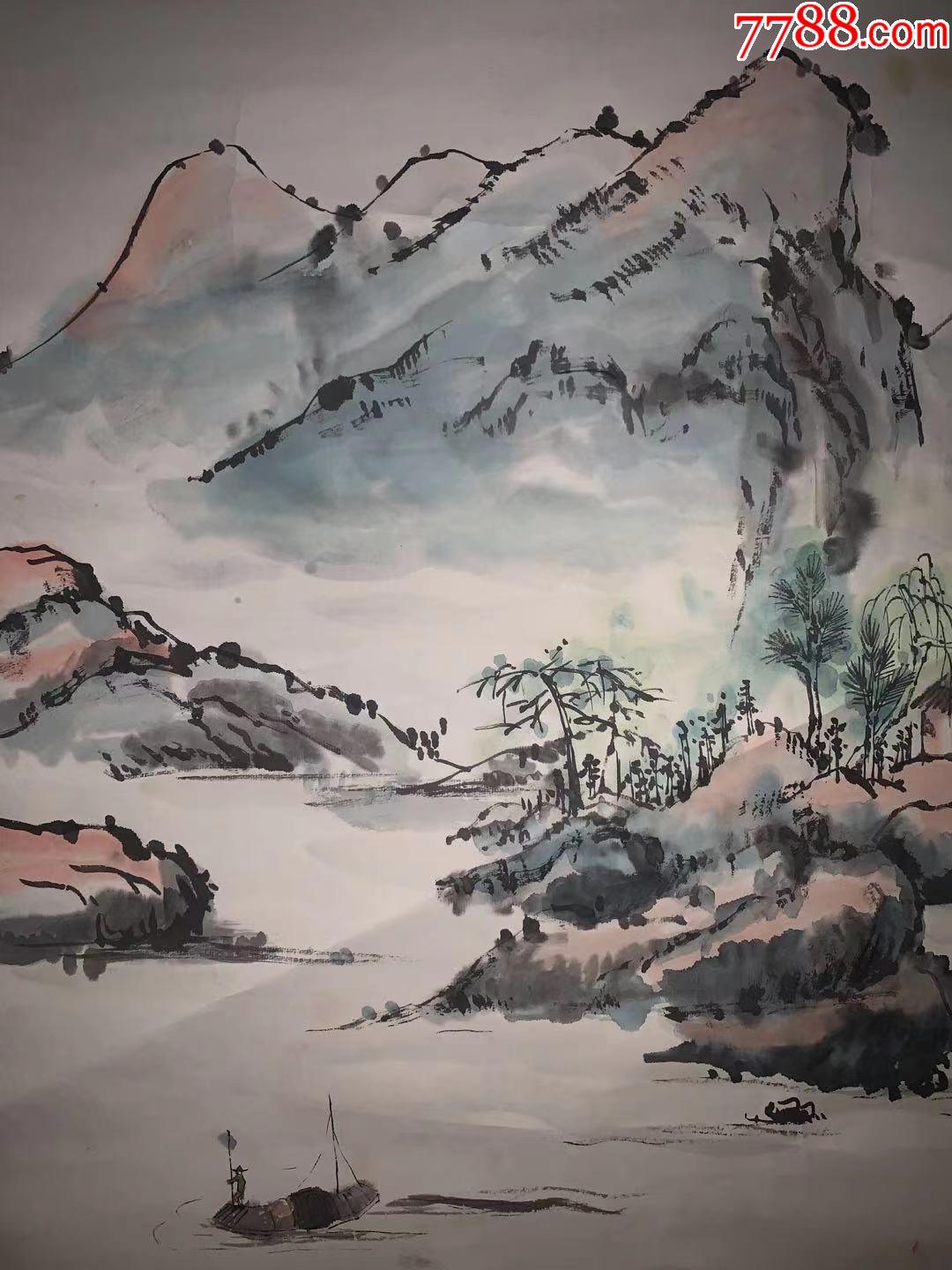 山水人家古董收藏民国清代老字画浮世绘画茶室书房2907-花鸟国画原作-7788书画网