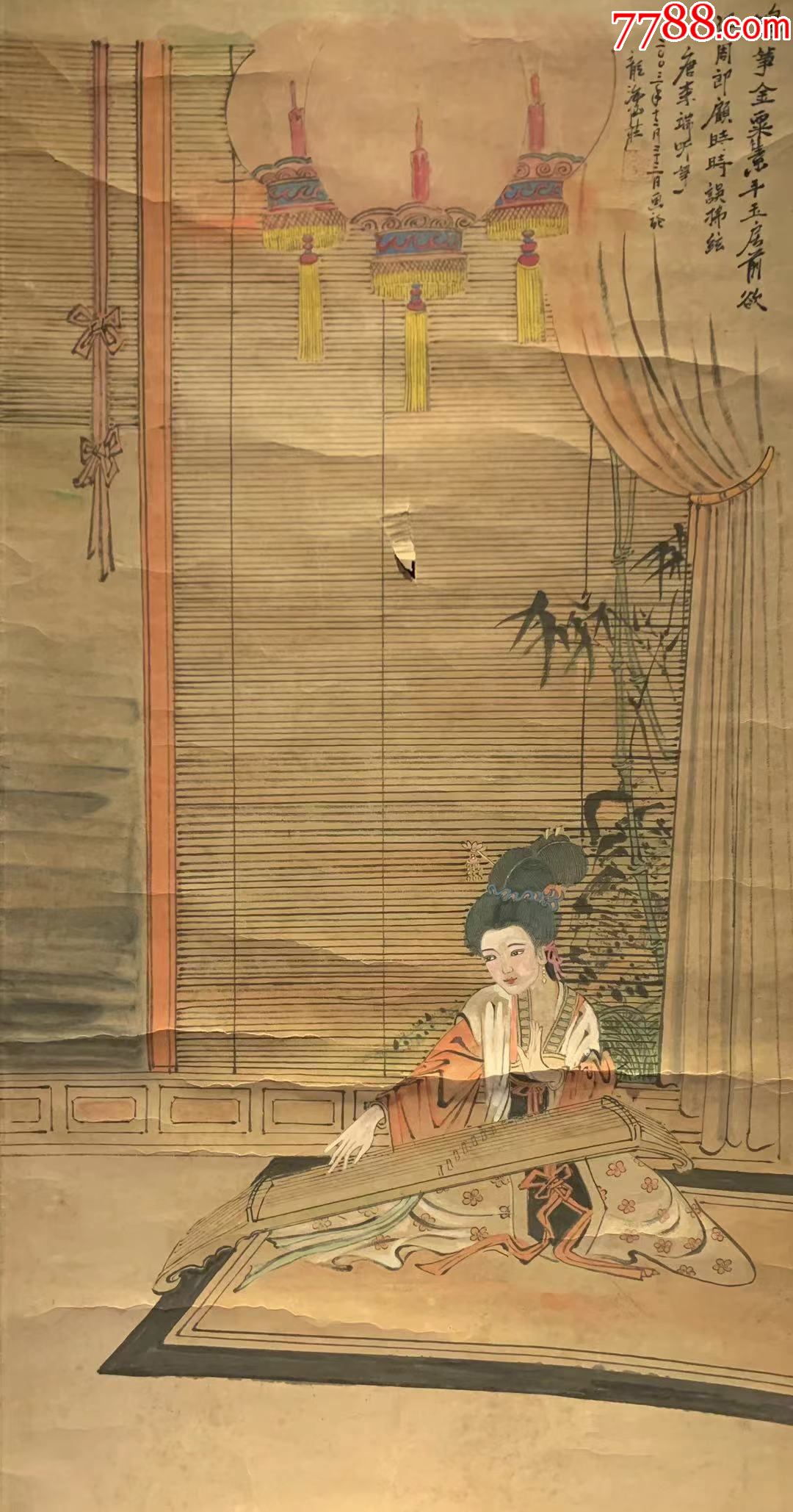 仕女图古董收藏民国清代老字画浮世绘画茶室书房2920