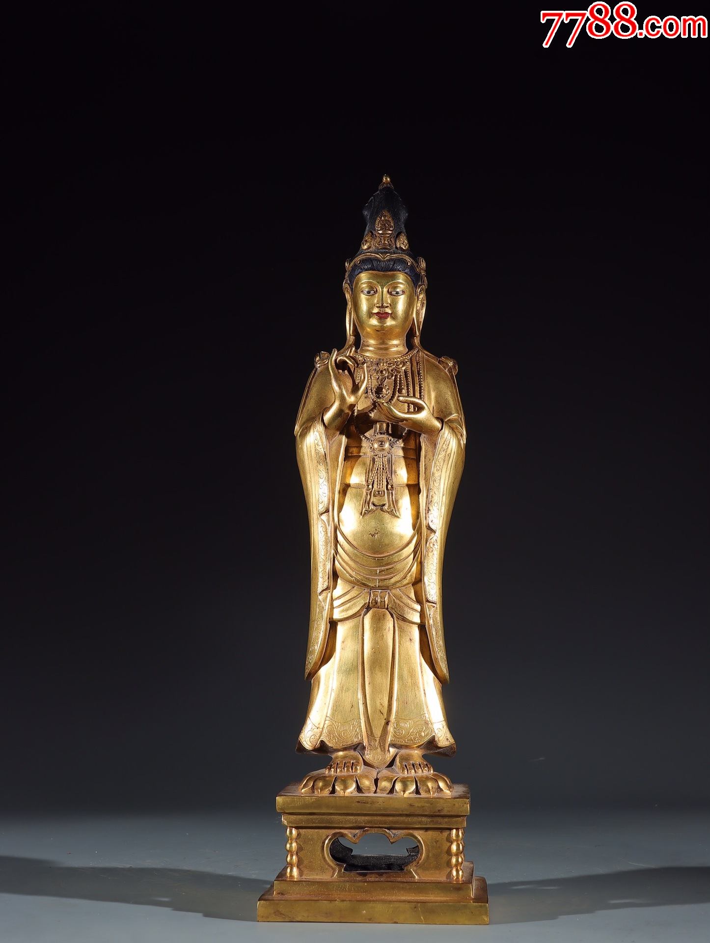 铜鎏金观音造像-铜像/铜佛像-7788商城__七七八八商品交易平台(7788.