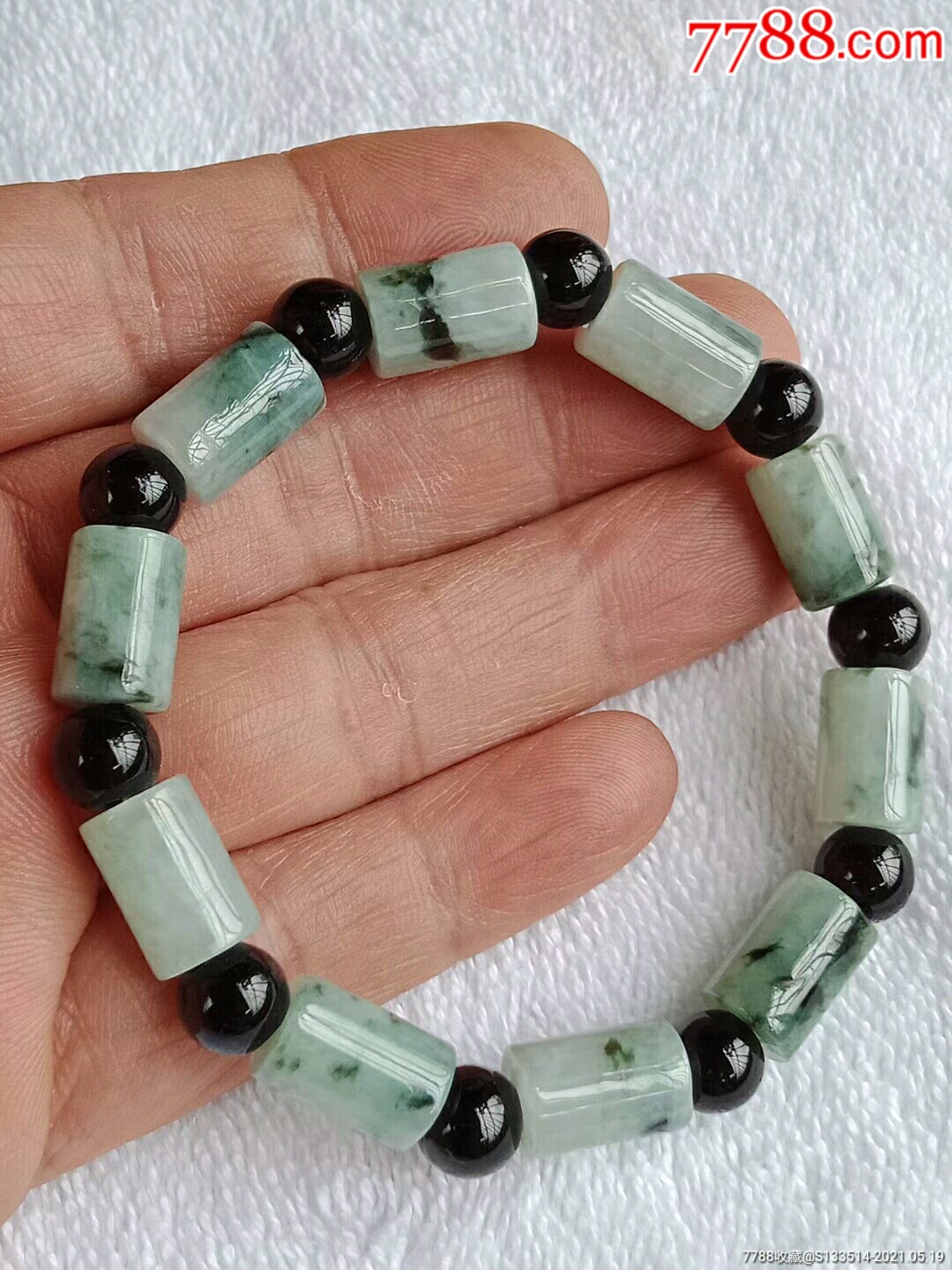 缅甸翡翠16018飘花路路通手串送证书