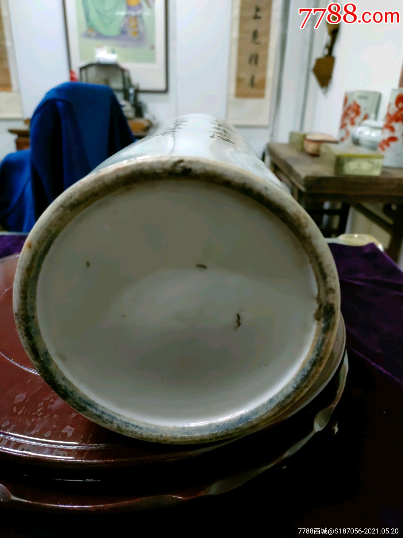 清末民国王义顺的大底红狮子帽筒