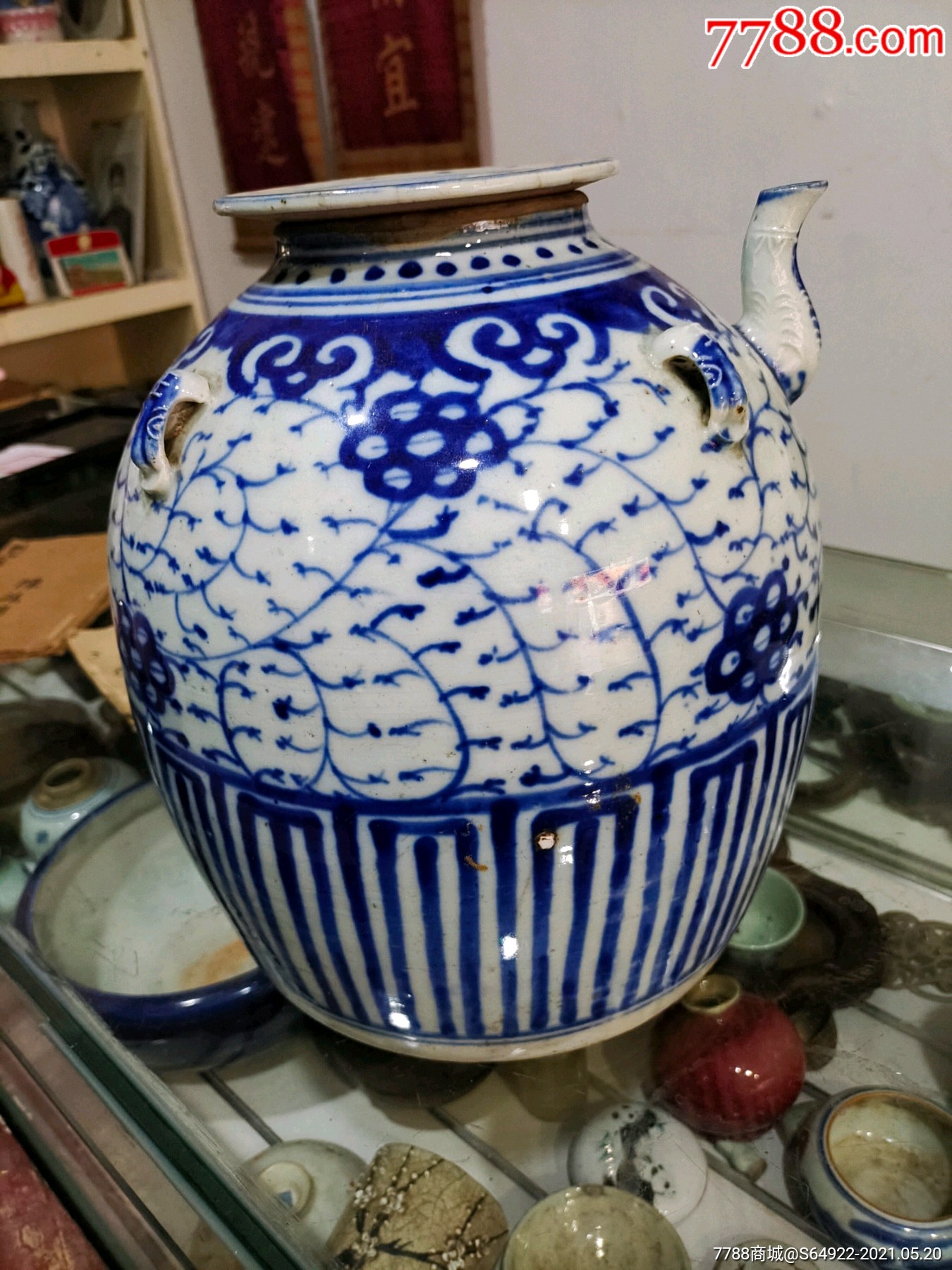 系大壶,,图八处有个小洞,老补了,其它品相一流_青花瓷_第4张_7788瓷器