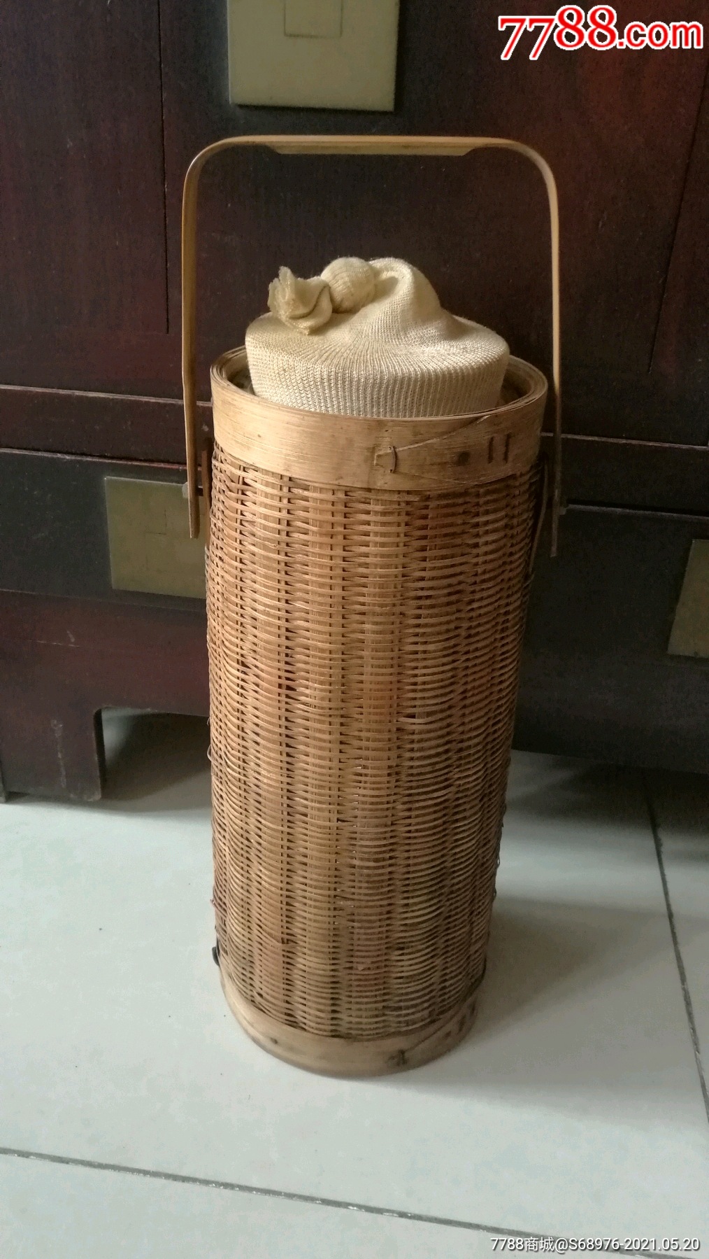 6070年代竹套保温桶冰棍桶高38cm可做影视道具怀旧摆设十分难得