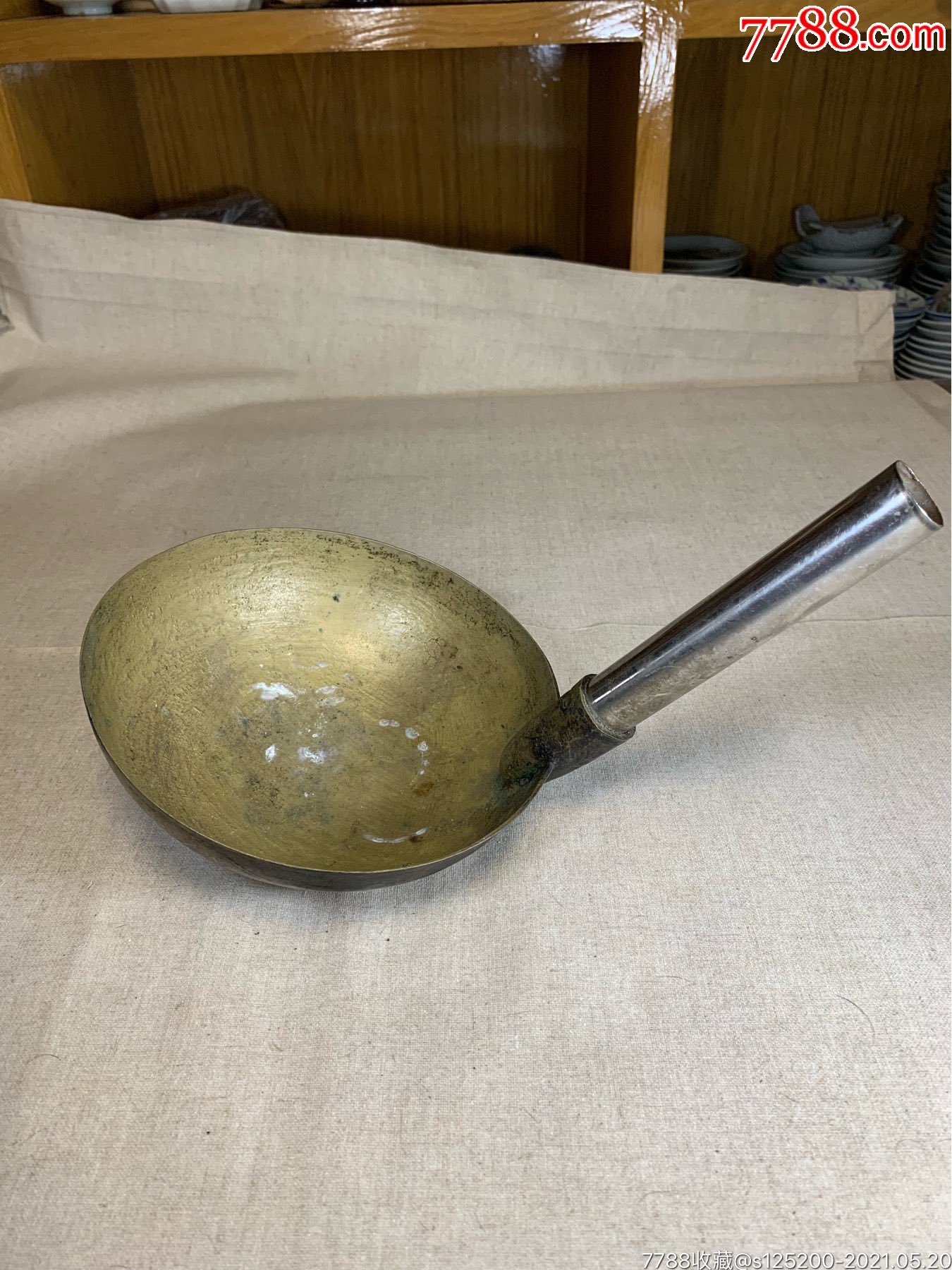 古董古玩收藏杂项清代铜瓢铜水瓢铜水勺铜器皿铜勺子