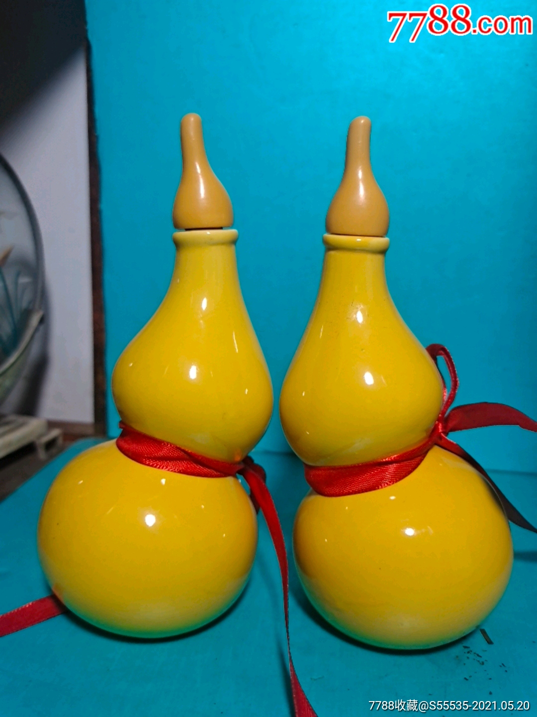 精美陶瓷小葫芦造型酒瓶一对