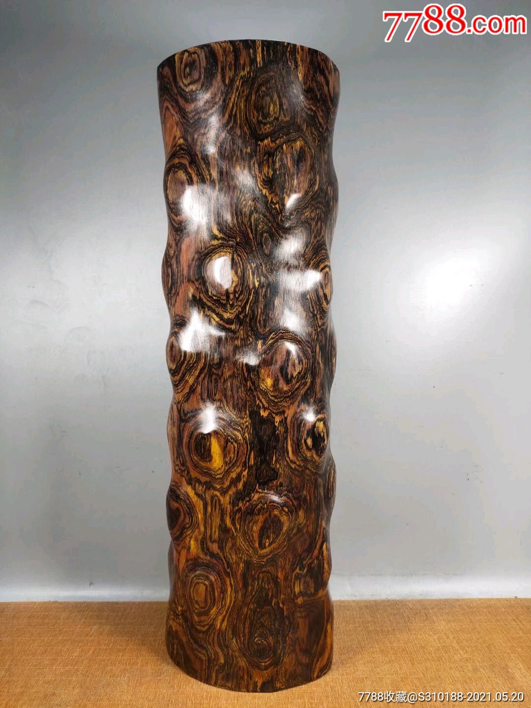 海南黄花梨海黄花梨木风水柱做工精细牛毛纹清晰包浆醇厚高端大气上