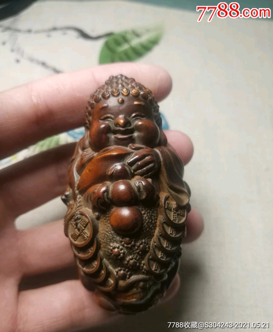 老黄杨木刘海戏金蟾包浆漂亮老东西老黄杨木刘海戏金蟾吊坠把件包浆