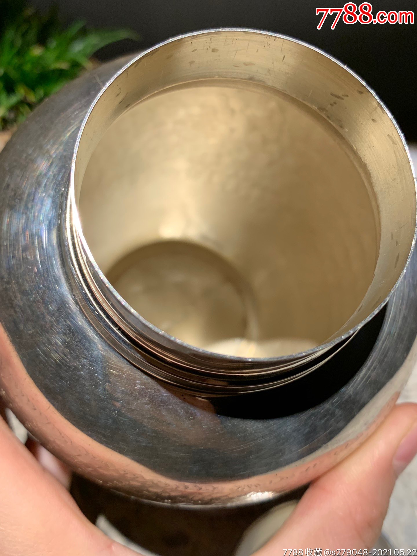 日本铜镀银茶叶罐