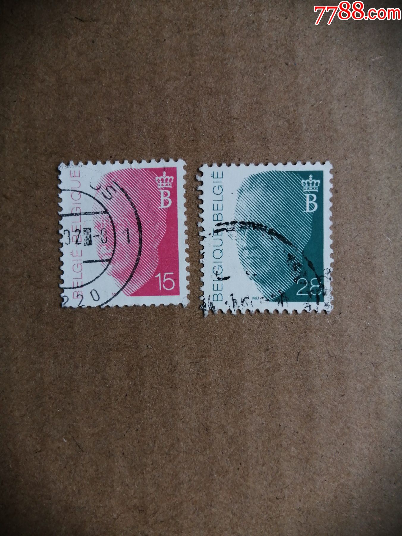 比利时邮票1992年博杜安国王2枚信销票