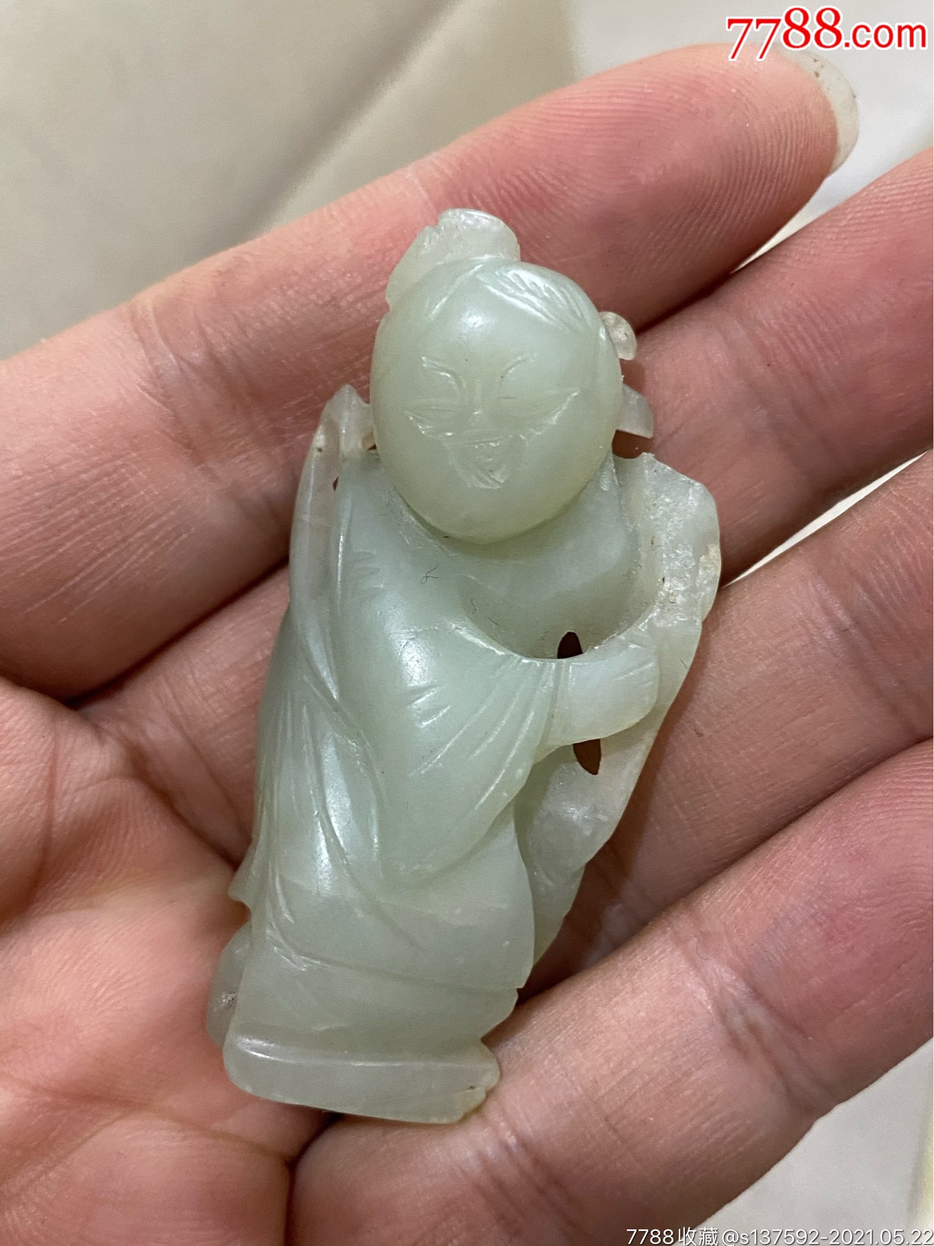 明代和田玉童子摆件佩戴挂件