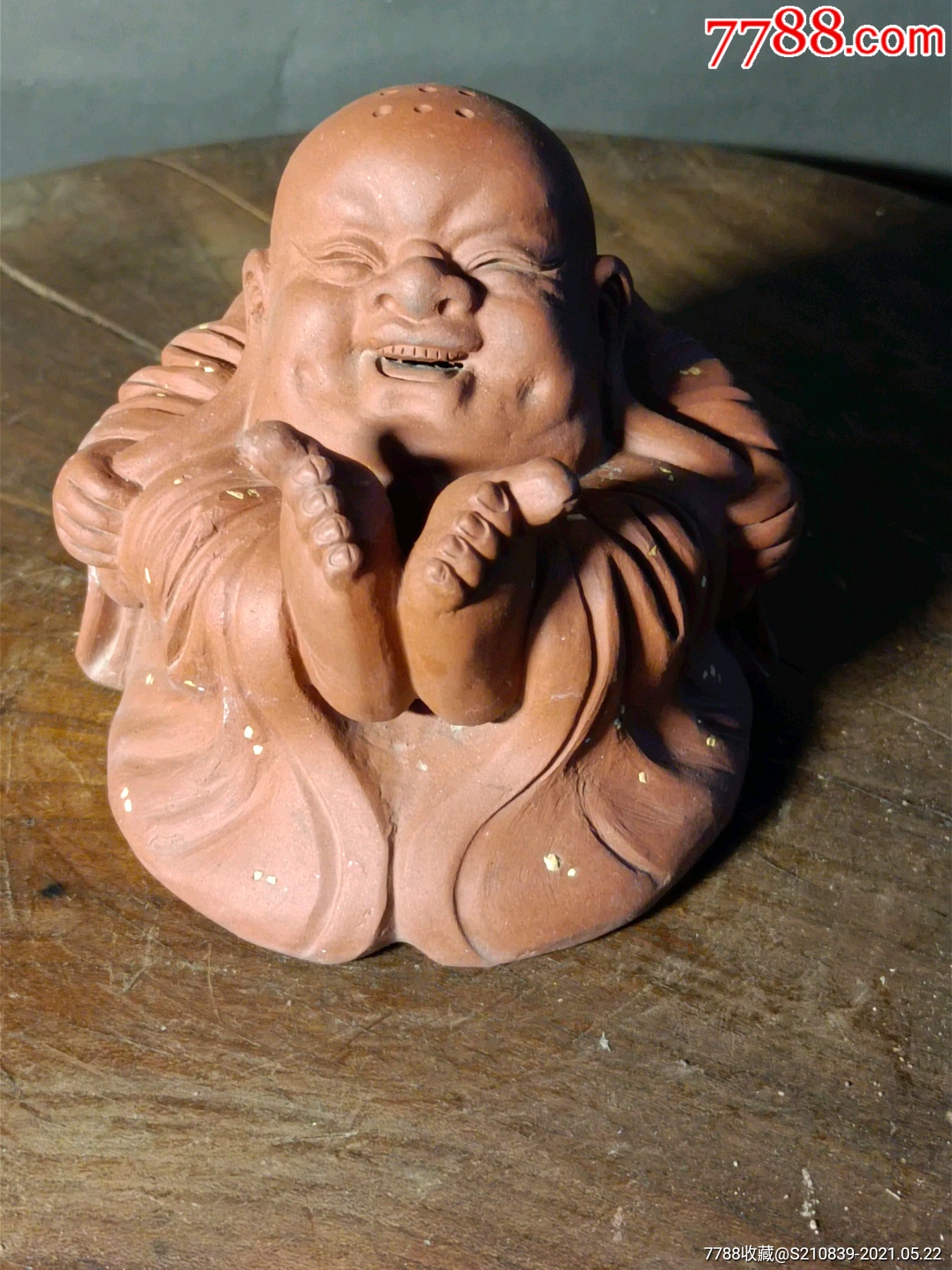 名家紫砂老佛像