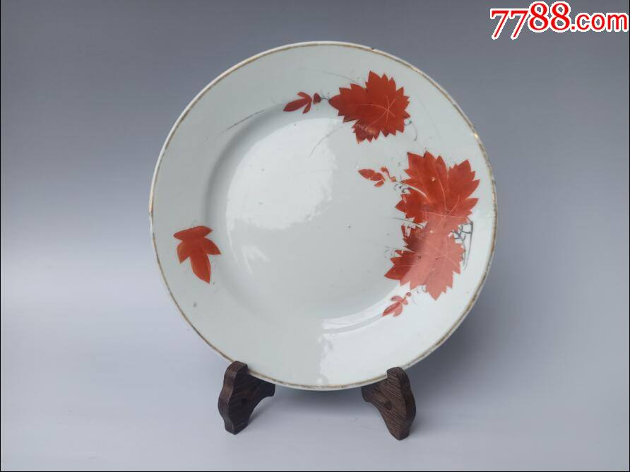 民国红叶赏盘_彩绘瓷/彩瓷_第1张_7788瓷器
