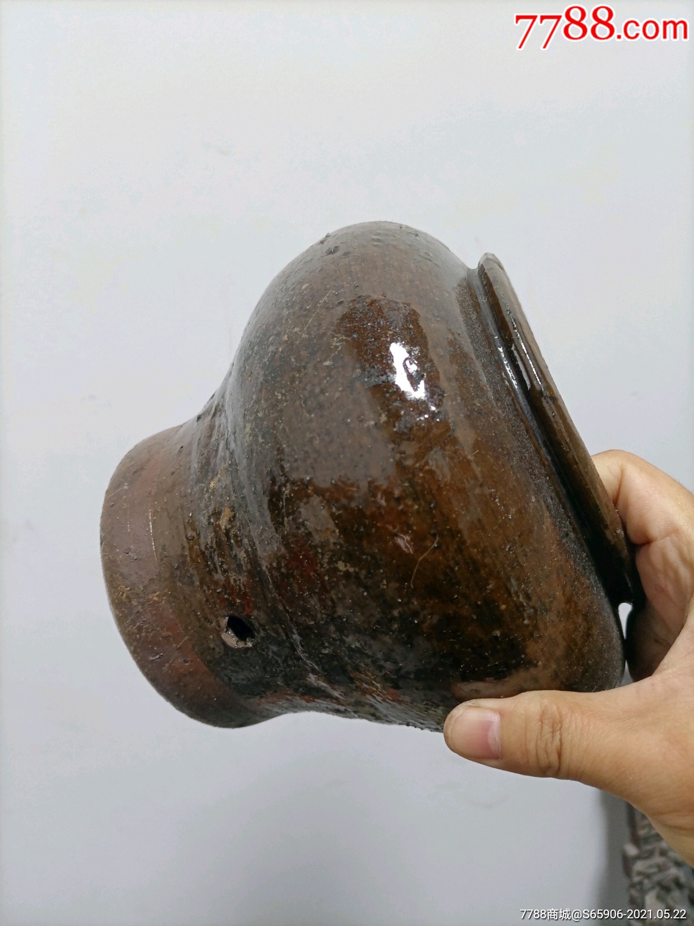 民国窑变缸料民俗小盐罐