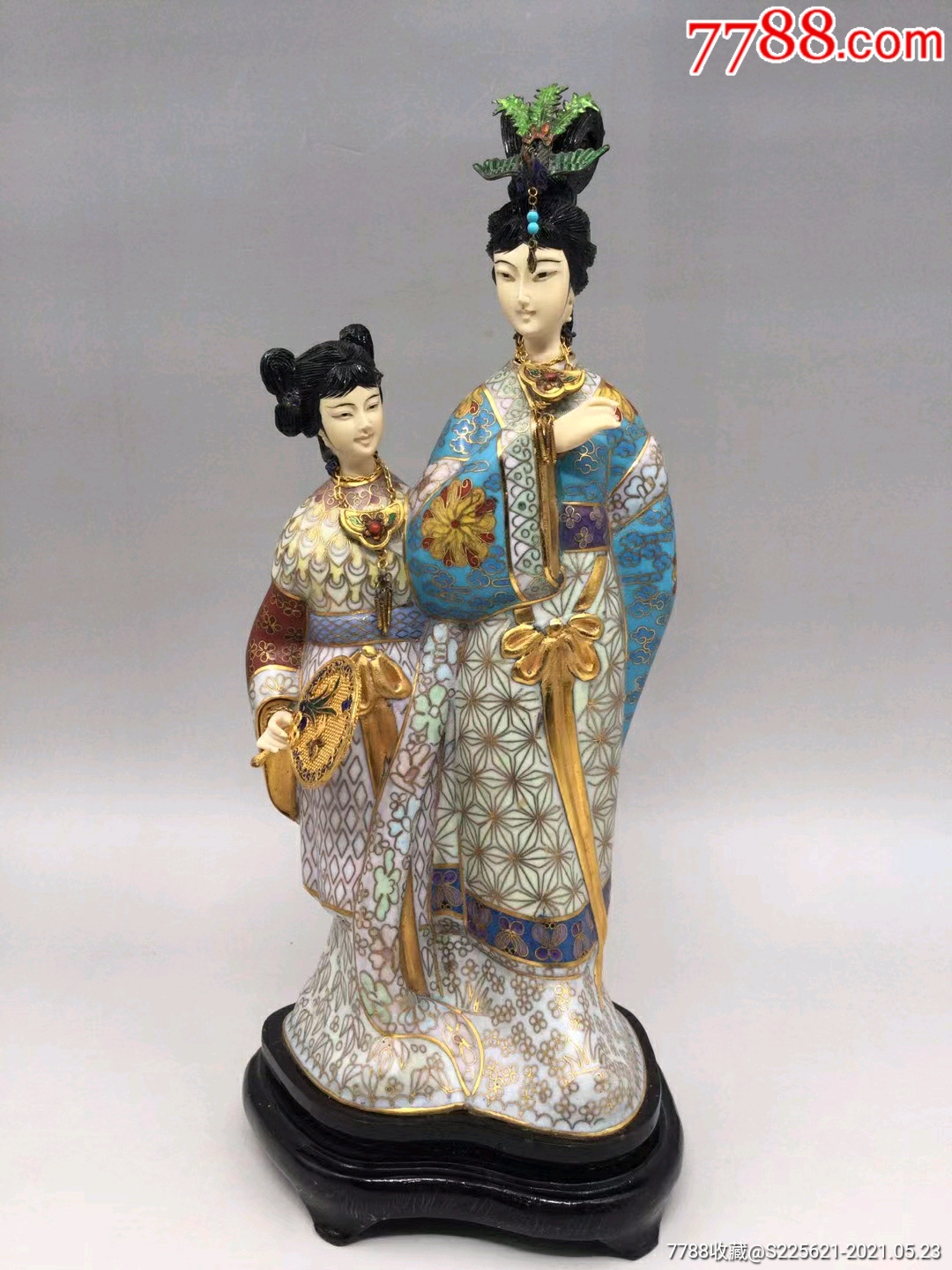 创汇时期景泰蓝仕女人物像-景泰蓝/珐琅-7788景泰蓝收藏