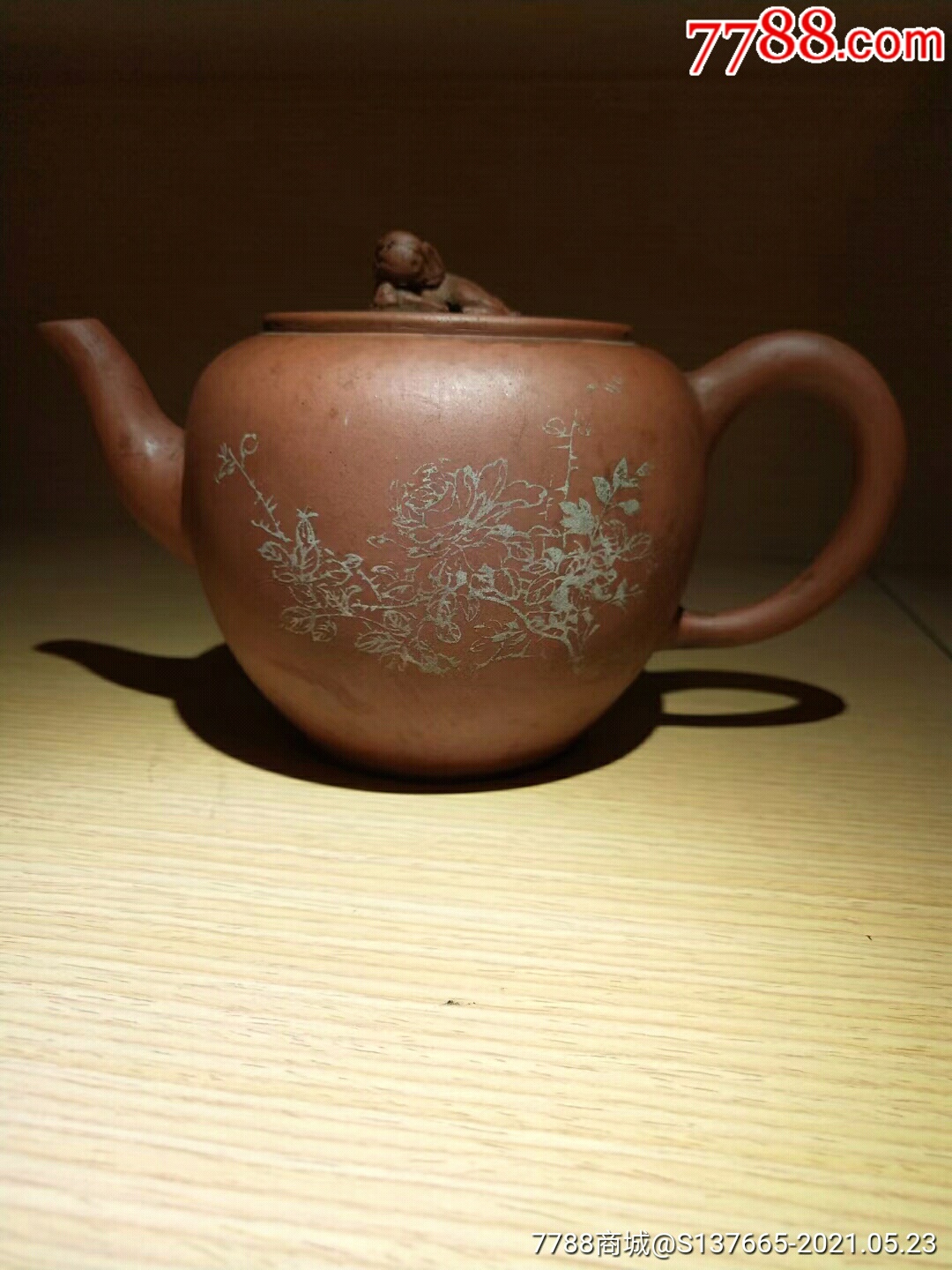 高狮灯泥绘壶_紫砂壶_净雅轩古玩店【7788收藏__收藏热线】