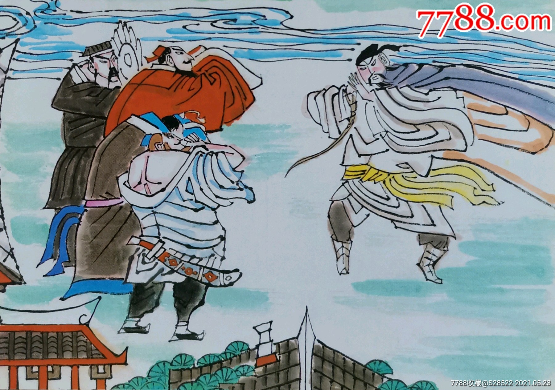 1987年--水浒传--宋江义释晁盖--明信片-山东菏泽邮票公司版