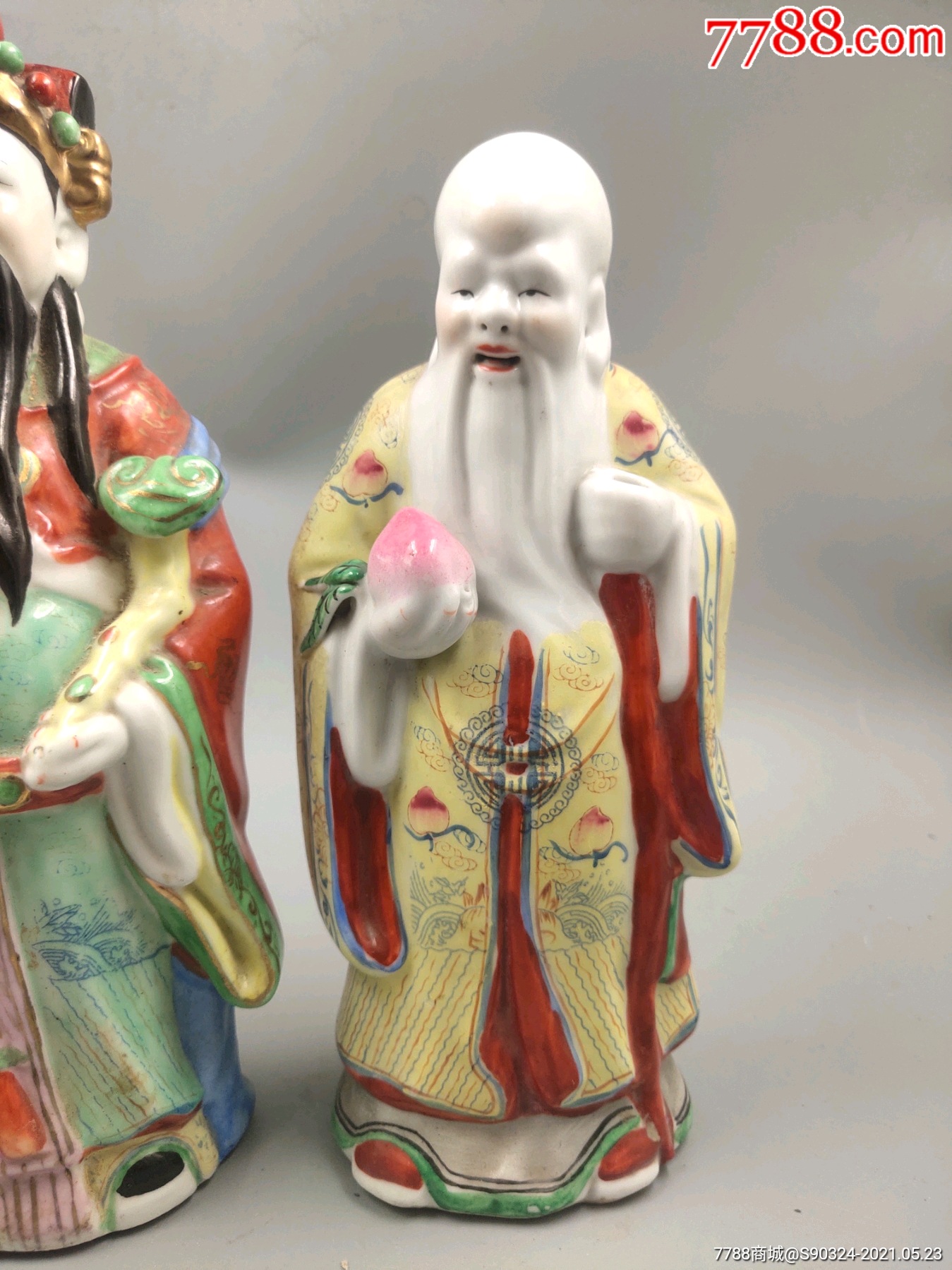 建国初景德镇江西名瓷款福禄寿三星人物