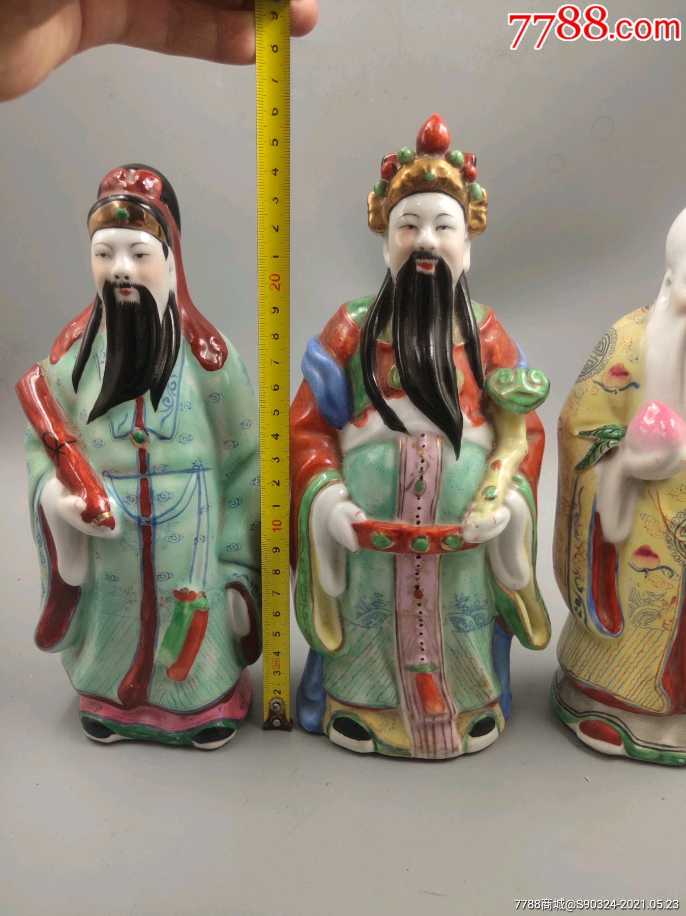 建国初景德镇江西名瓷款福禄寿三星人物