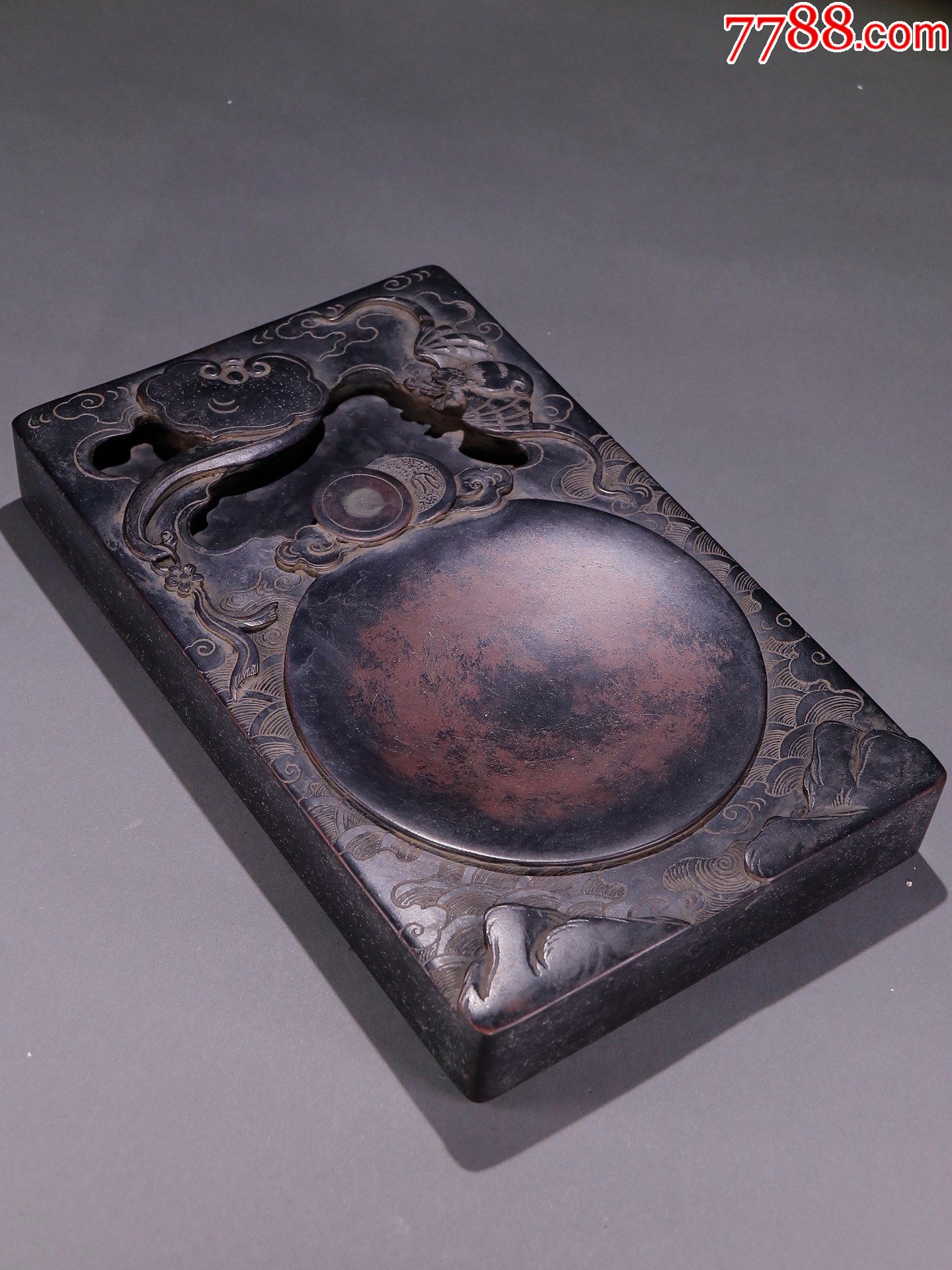 老坑端砚福禄寿文房砚台