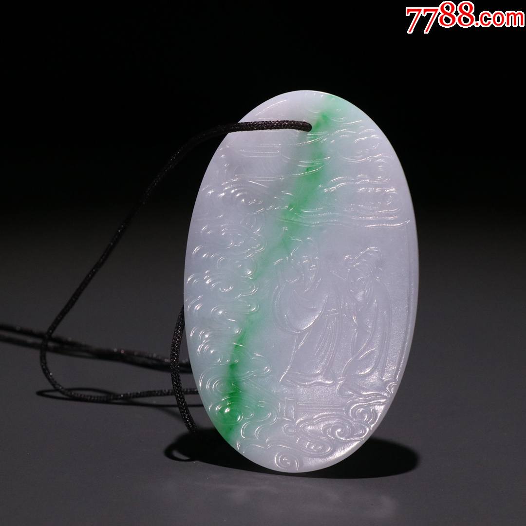 老翡翠人物故事芝亭牌