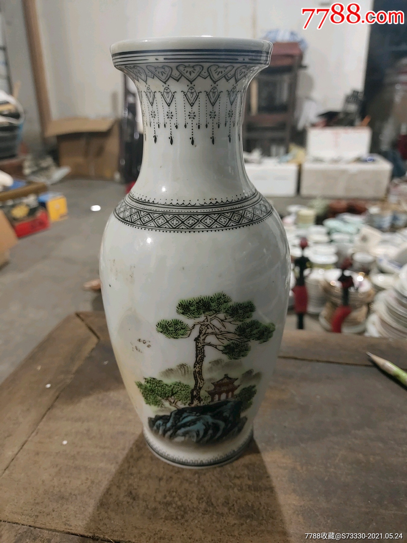 创汇期80年代江山如此多娇花瓶一只