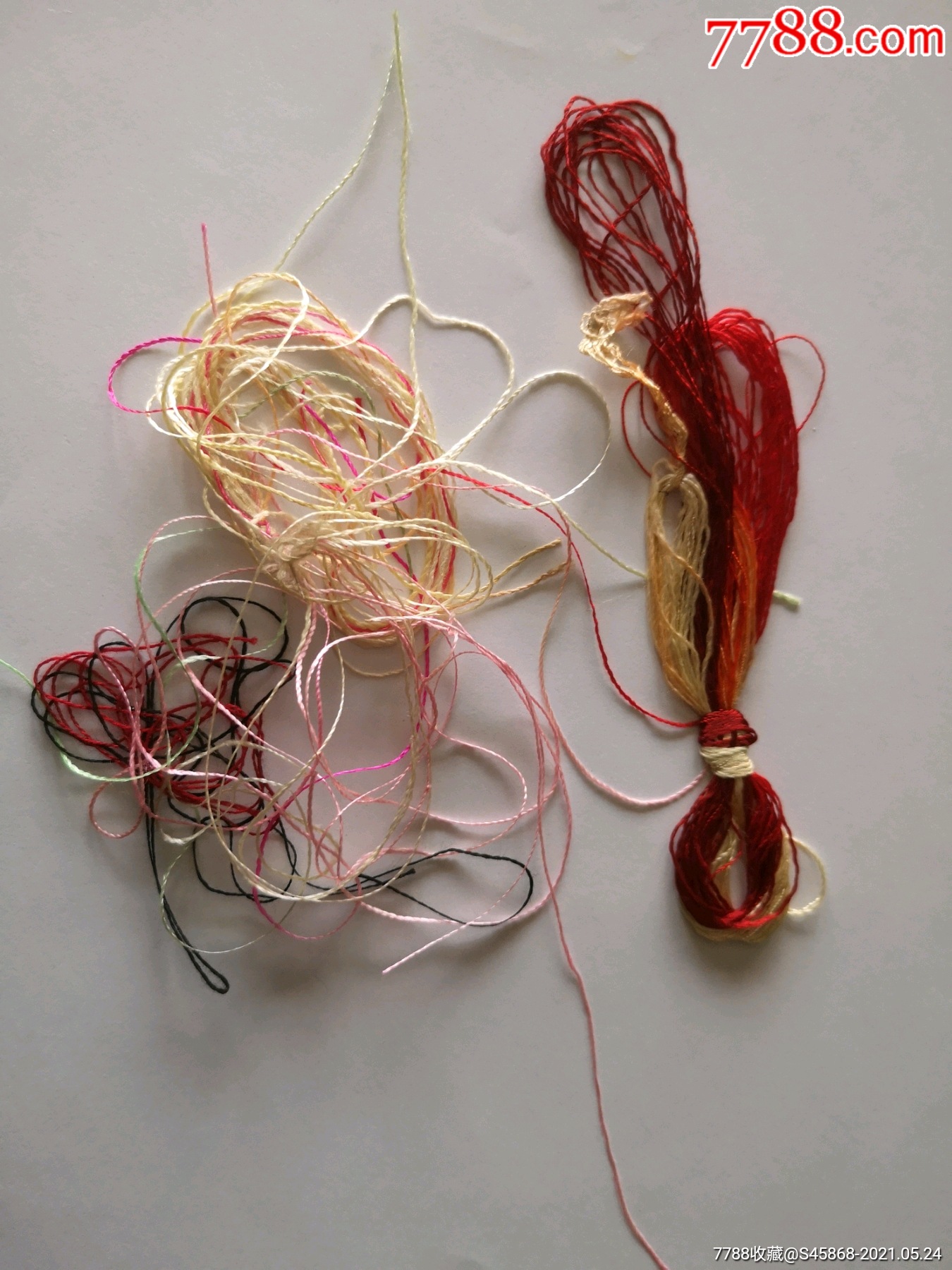 晚清民国多种颜色的老丝线,修补古刺绣的好材料_丝织原料_汇珍堂【778