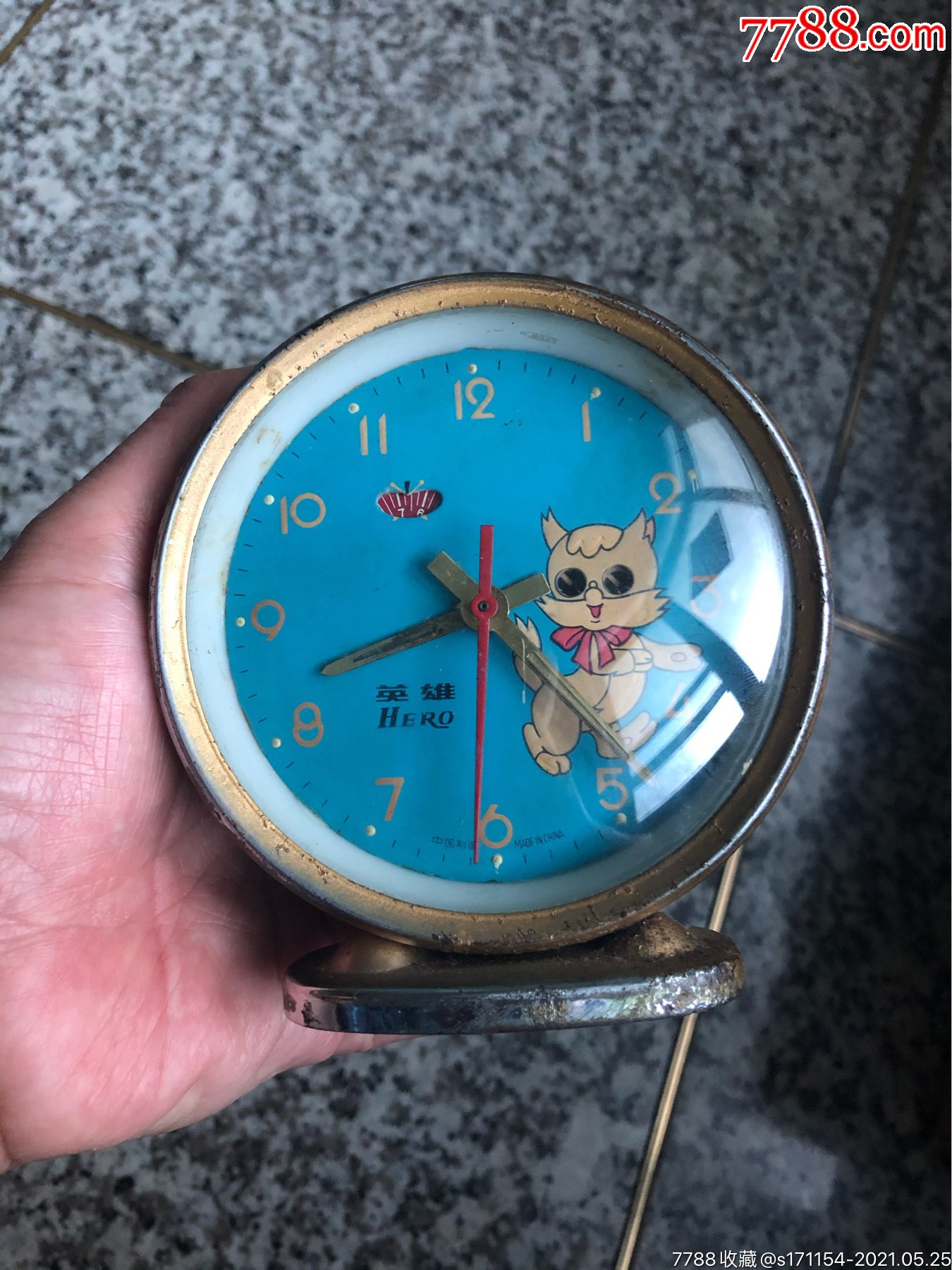 英雄牌小猫转眼睛小闹钟