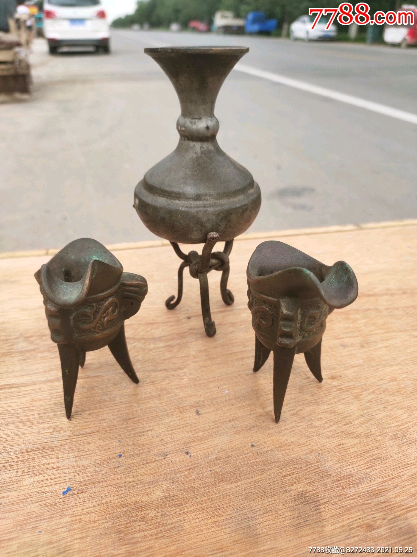 古代温酒用的铜酒盏一套,完整包老,正常使用