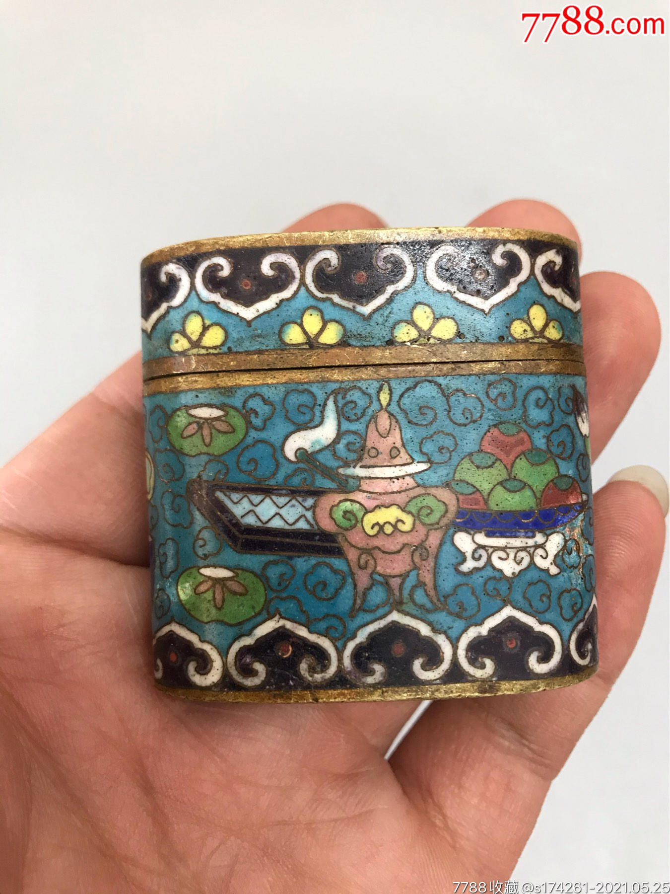 清代景泰蓝烟膏盒