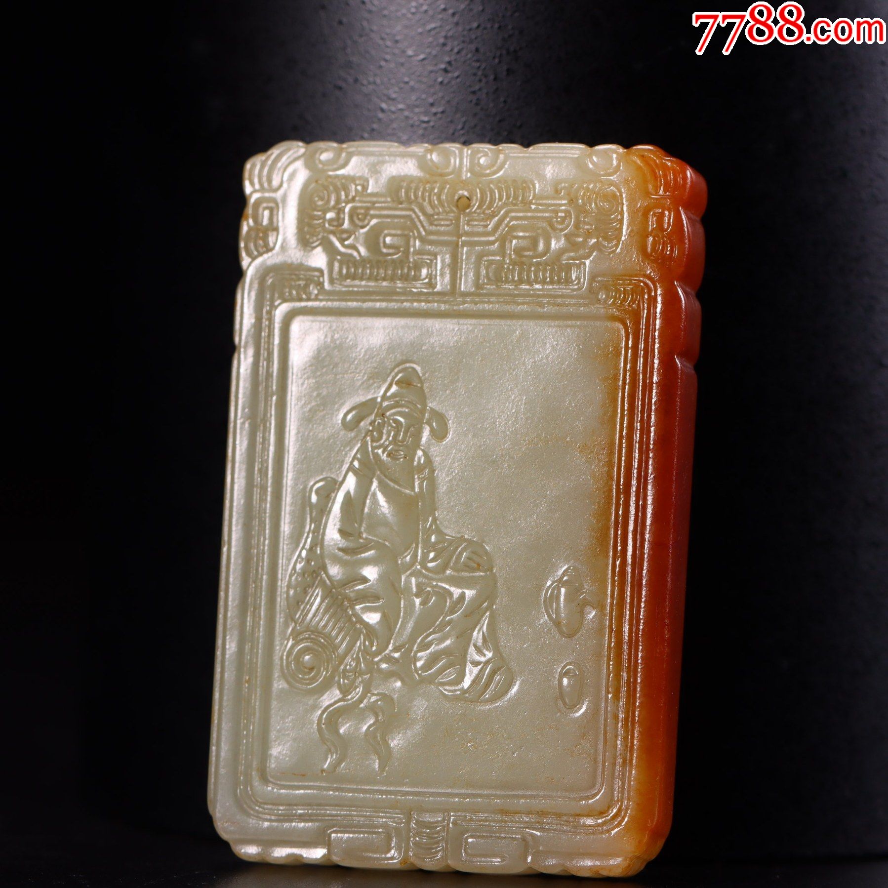 和田玉李白醉酒子冈牌